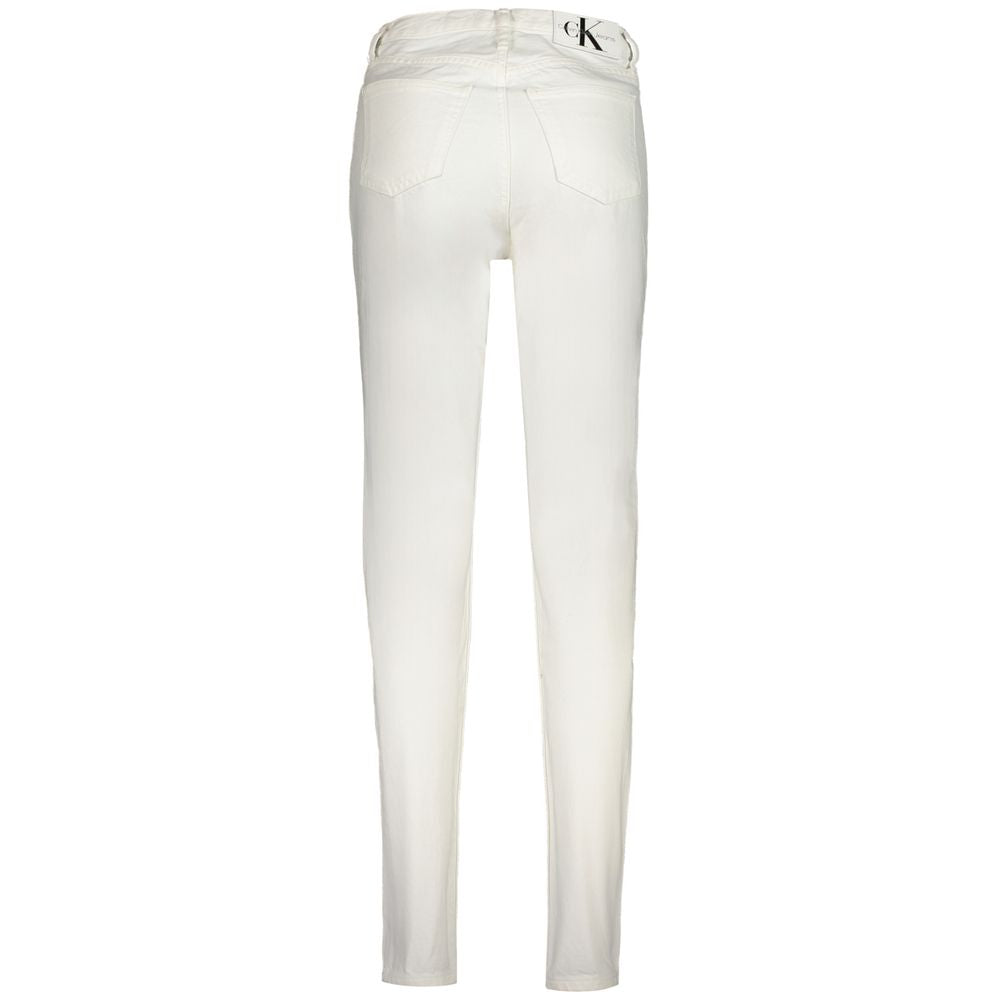 White Cotton Women's Jean - ventzia