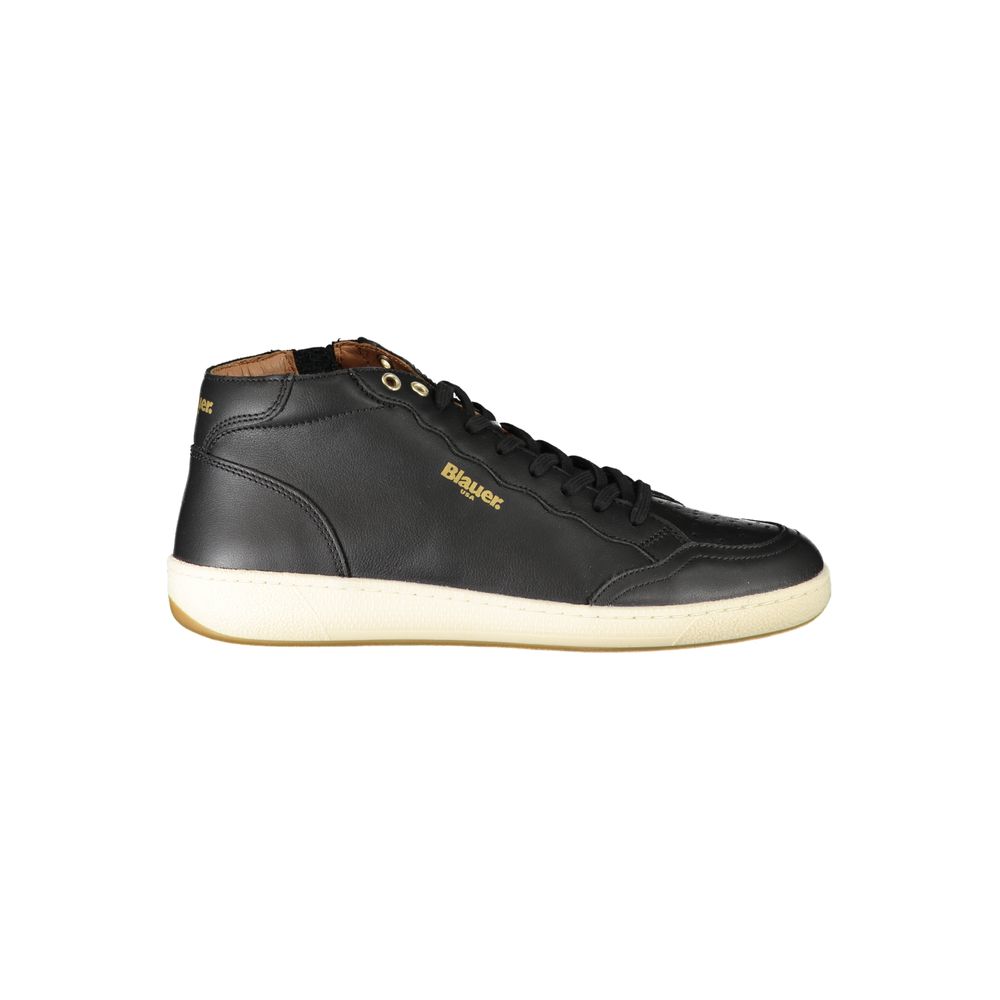 Black Leather Men Sneaker - ventzia