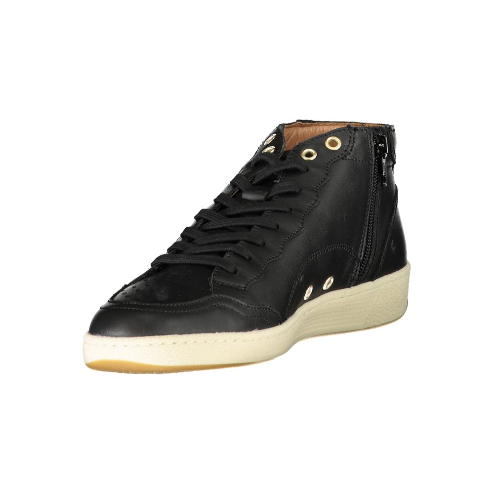 Black Leather Men Sneaker - ventzia