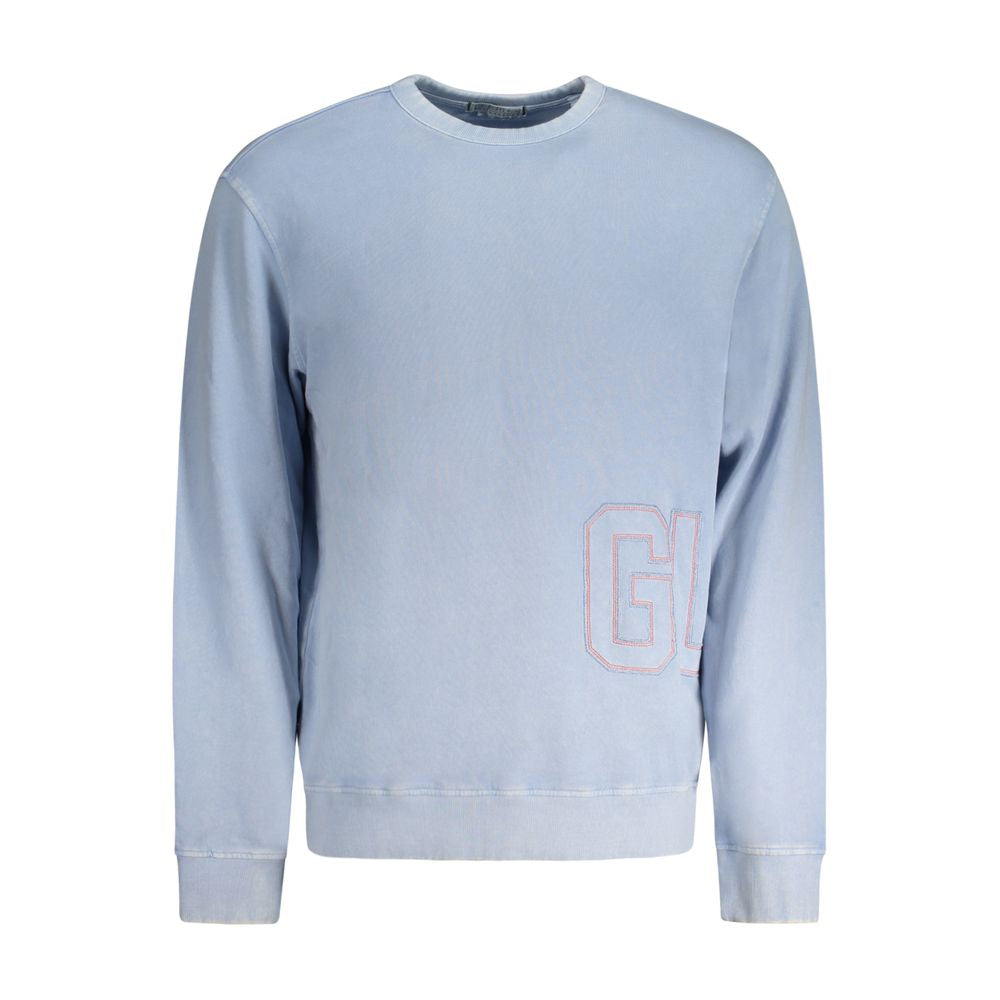 Blue Cotton Men Sweater