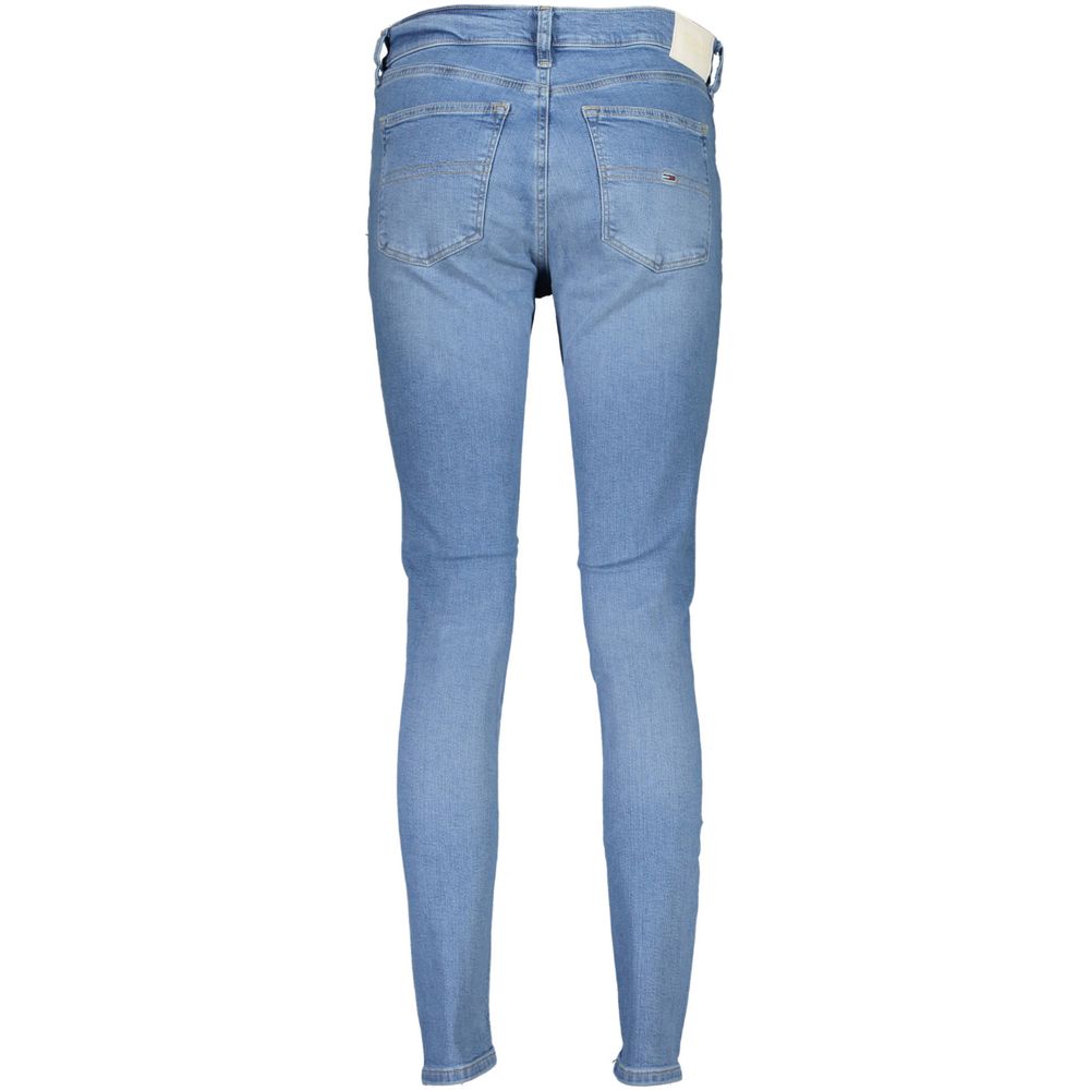 Light Blue Cotton Women Skinny Jean - ventzia