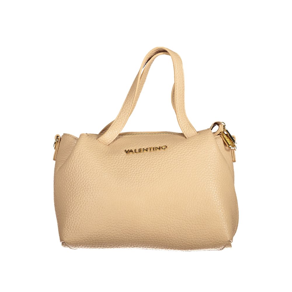 Beige Polyurethane Women Handbag - ventzia