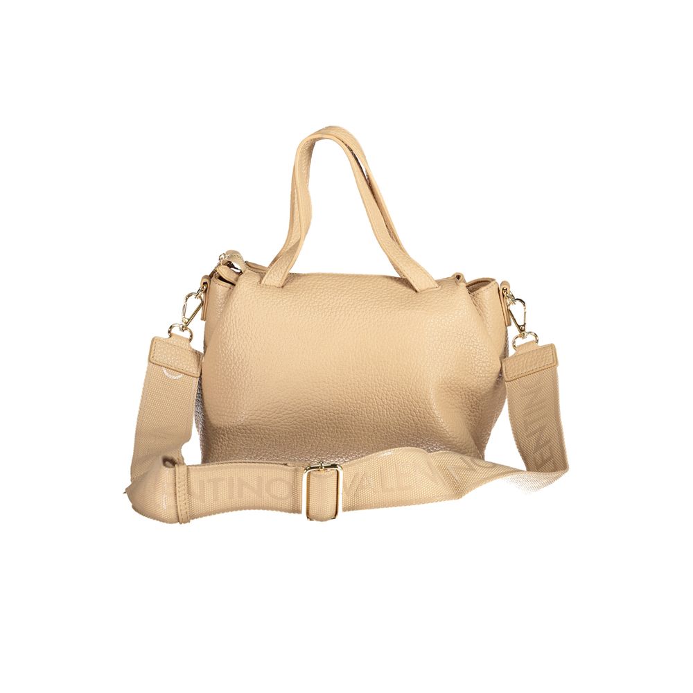 Beige Polyurethane Women Handbag - ventzia