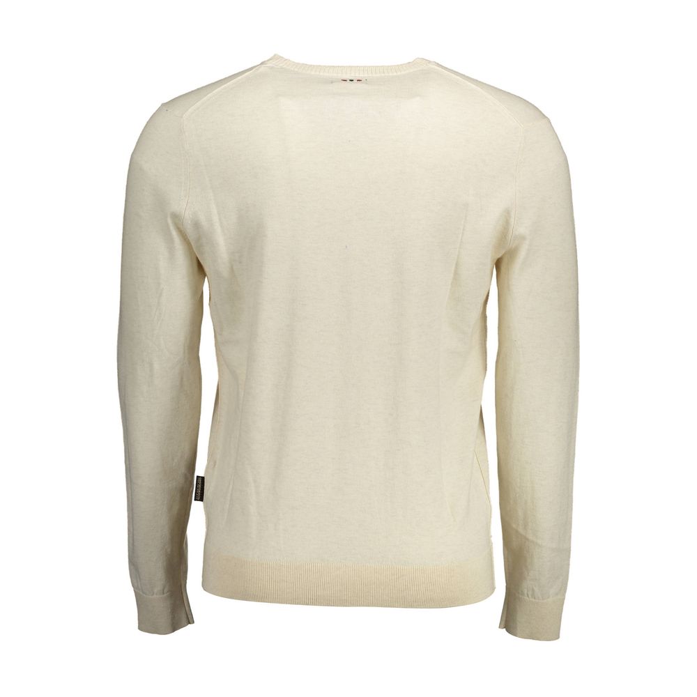 Beige Cotton Men's Long Sleeve Shirt - ventzia
