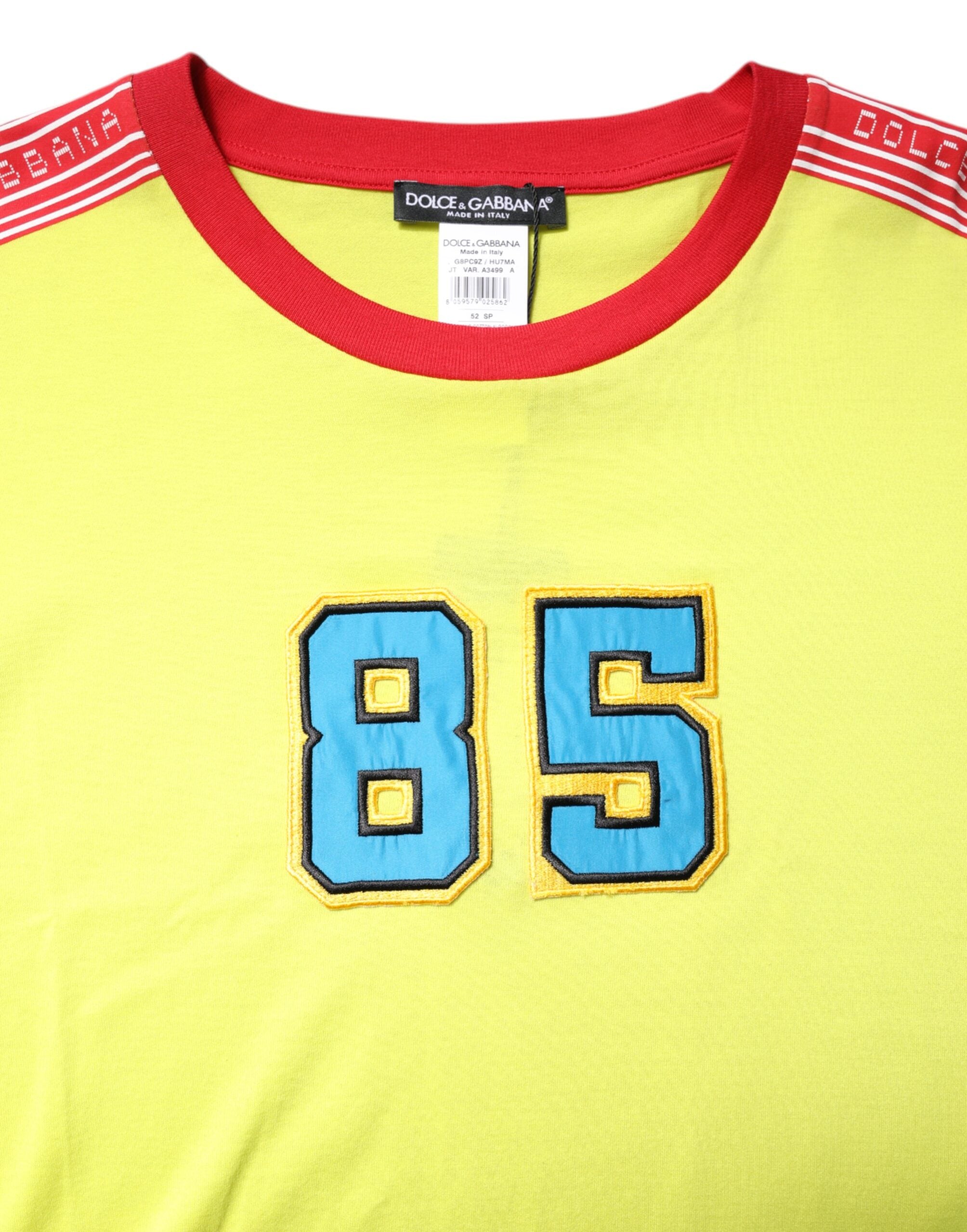 Green Cotton 85 Patch Crew Neck T-shirt - ventzia