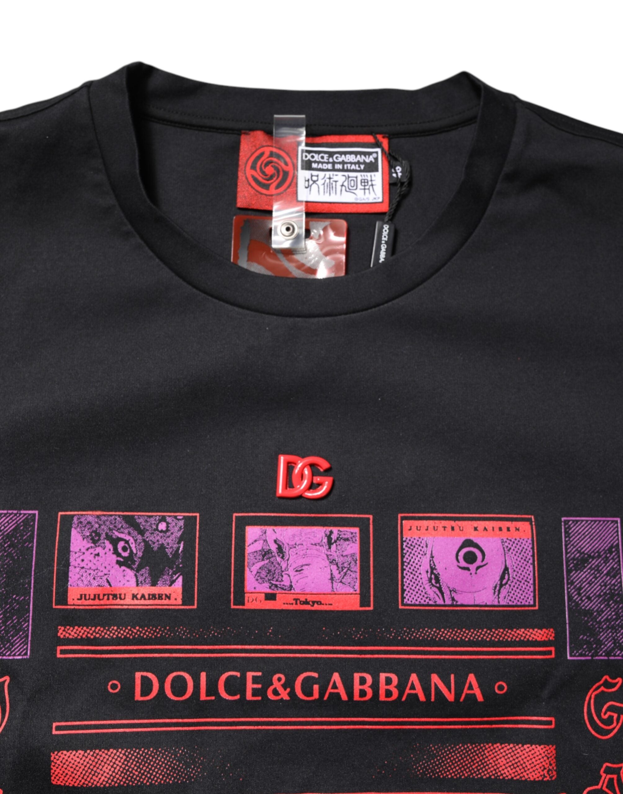 Black Cotton Graphic Print Crew Neck T-shirt - ventzia