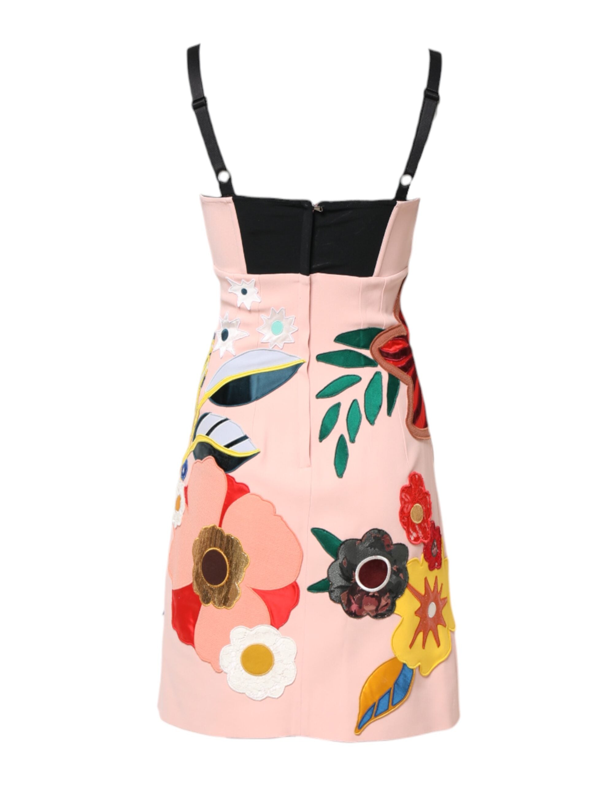 Pink Floral Print Spaghetti Strap Mini Dress - ventzia