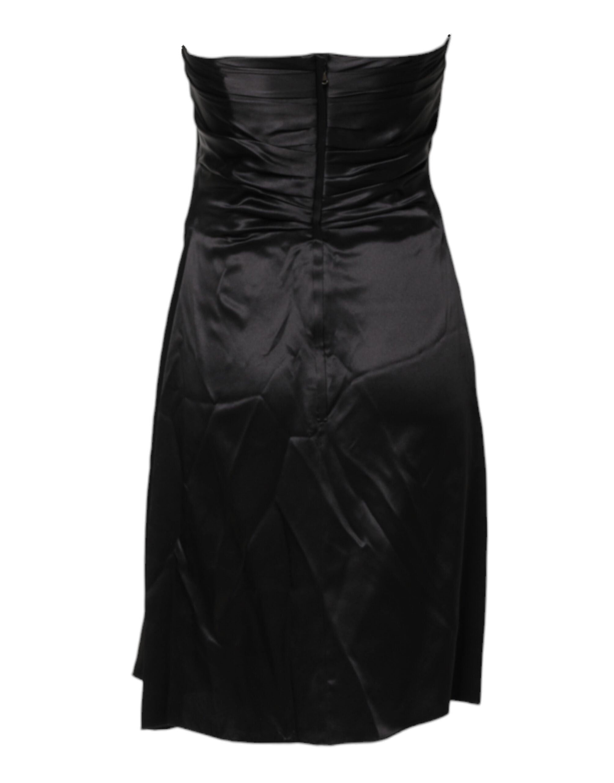 Black Strapless Sheath A-line Mini Dress - ventzia
