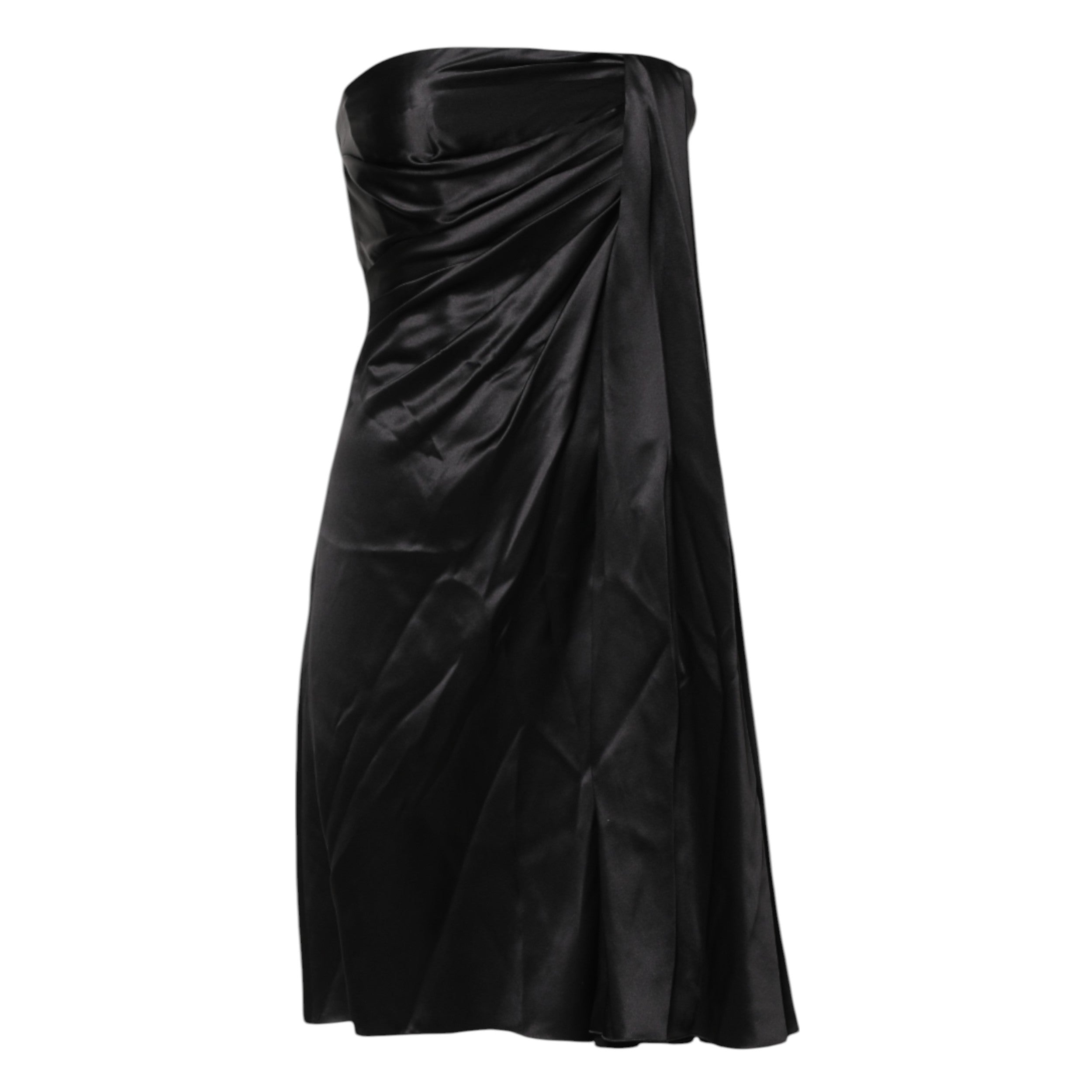 Black Strapless Sheath A-line Mini Dress - ventzia