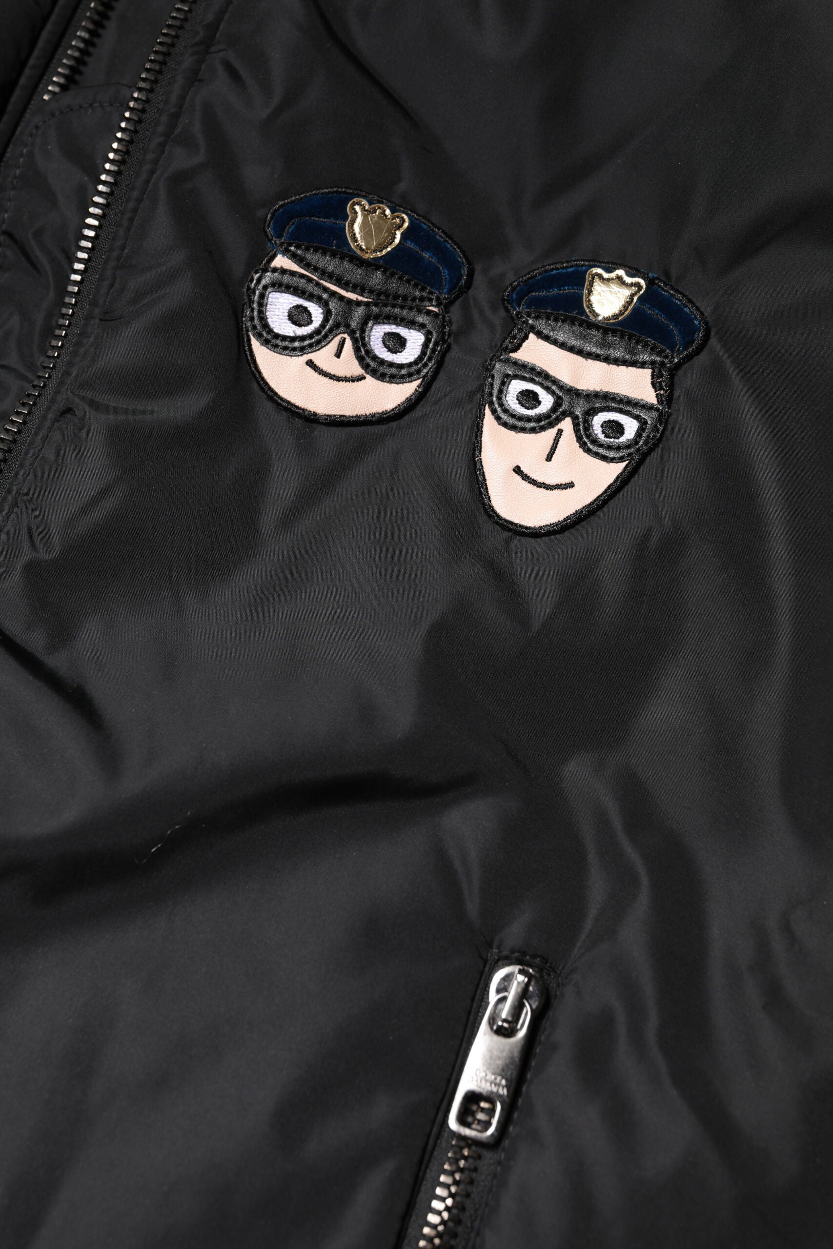Black Nylon #DGFamily Full Zip Bomber Jacket - ventzia