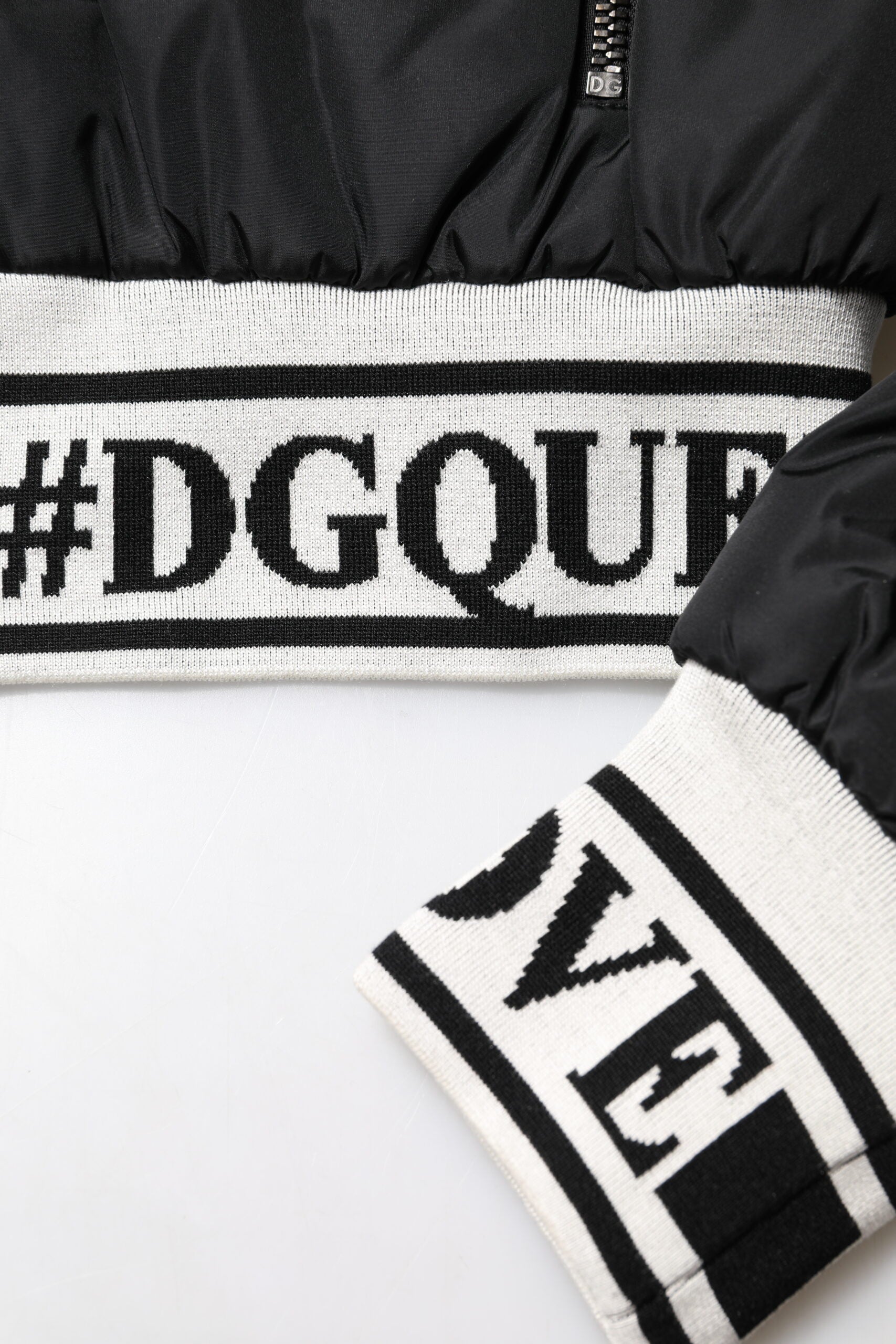 Black Nylon #DGFamily Full Zip Bomber Jacket - ventzia
