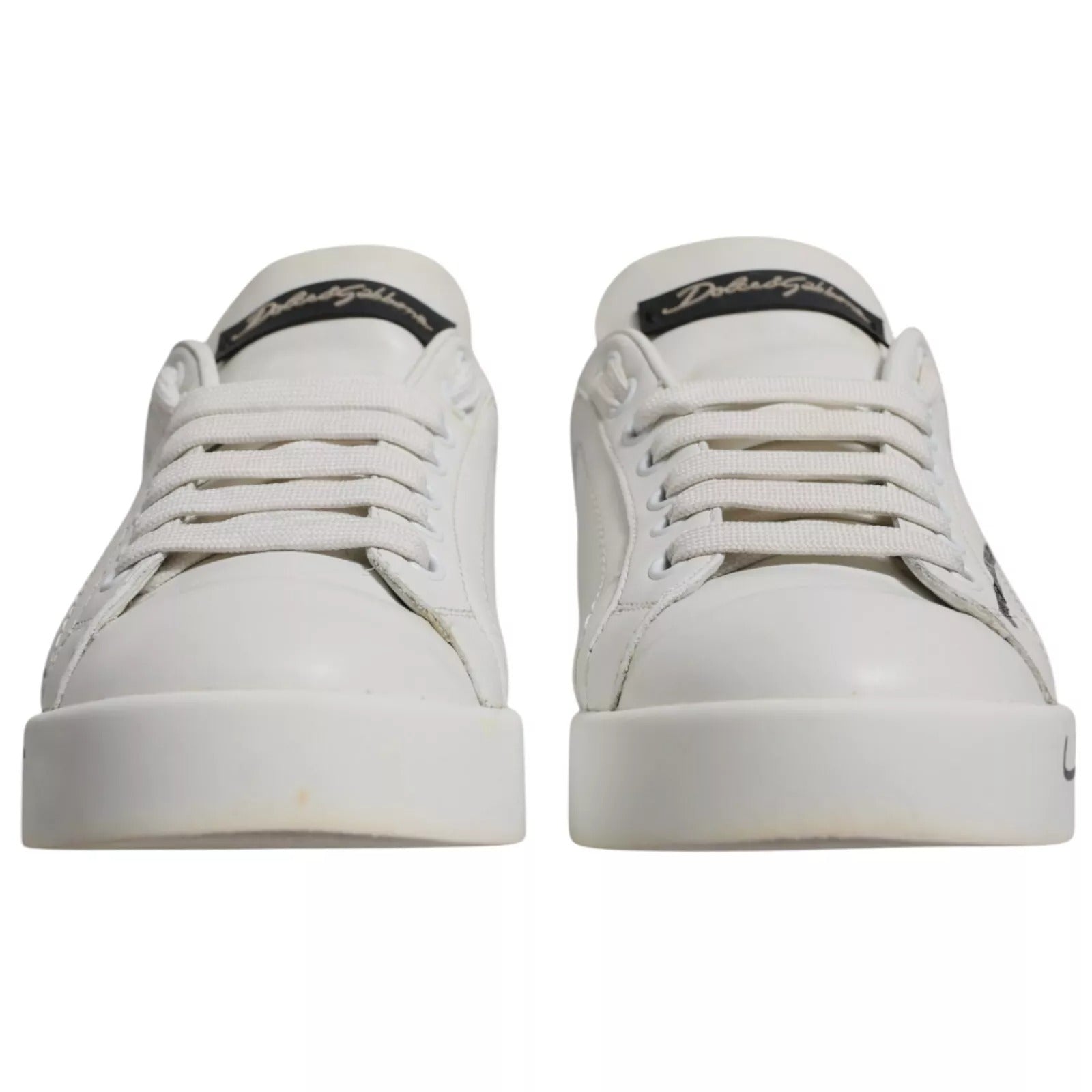 White Blue Logo Portofino Sneakers Shoes - ventzia