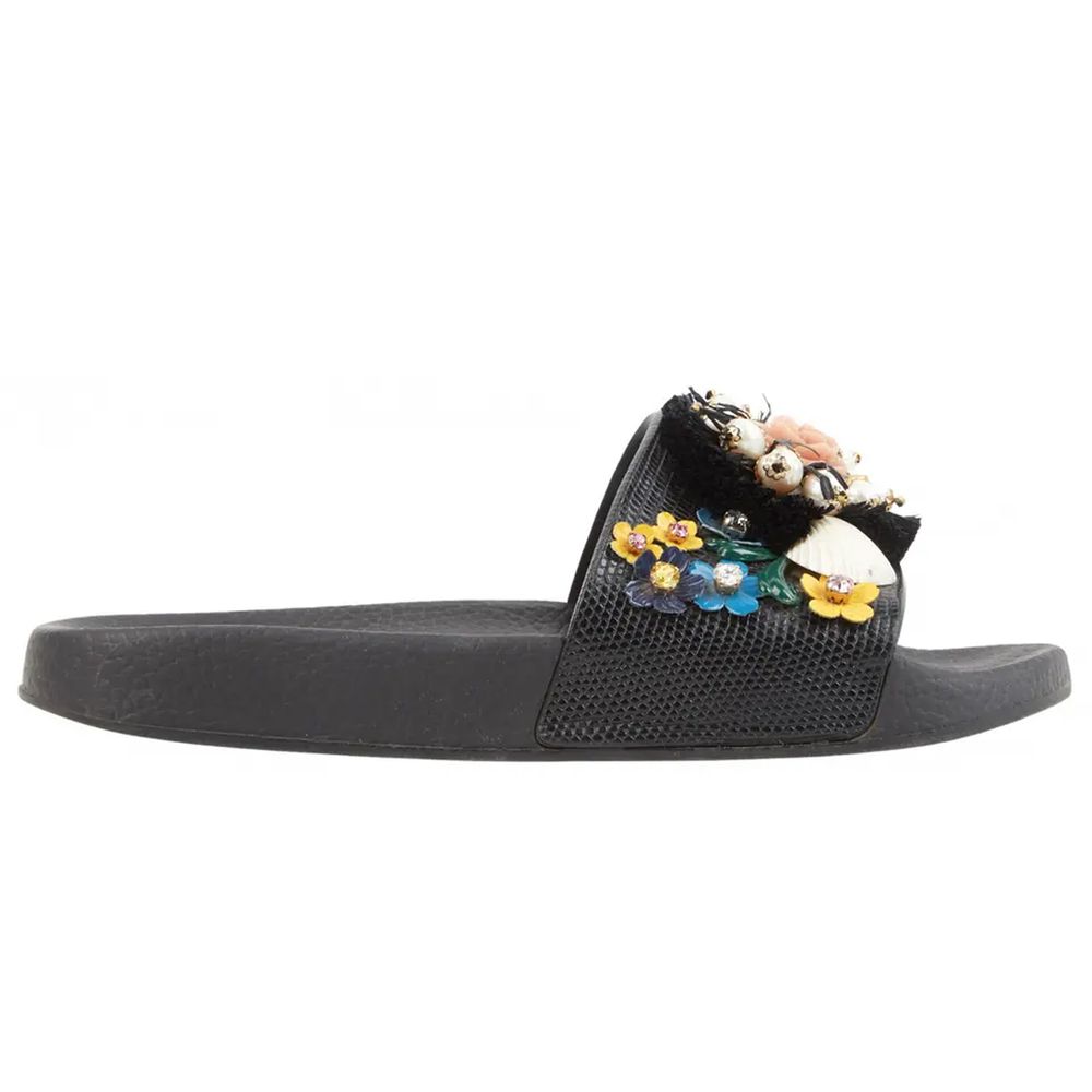 Black Cotton Sandal - ventzia