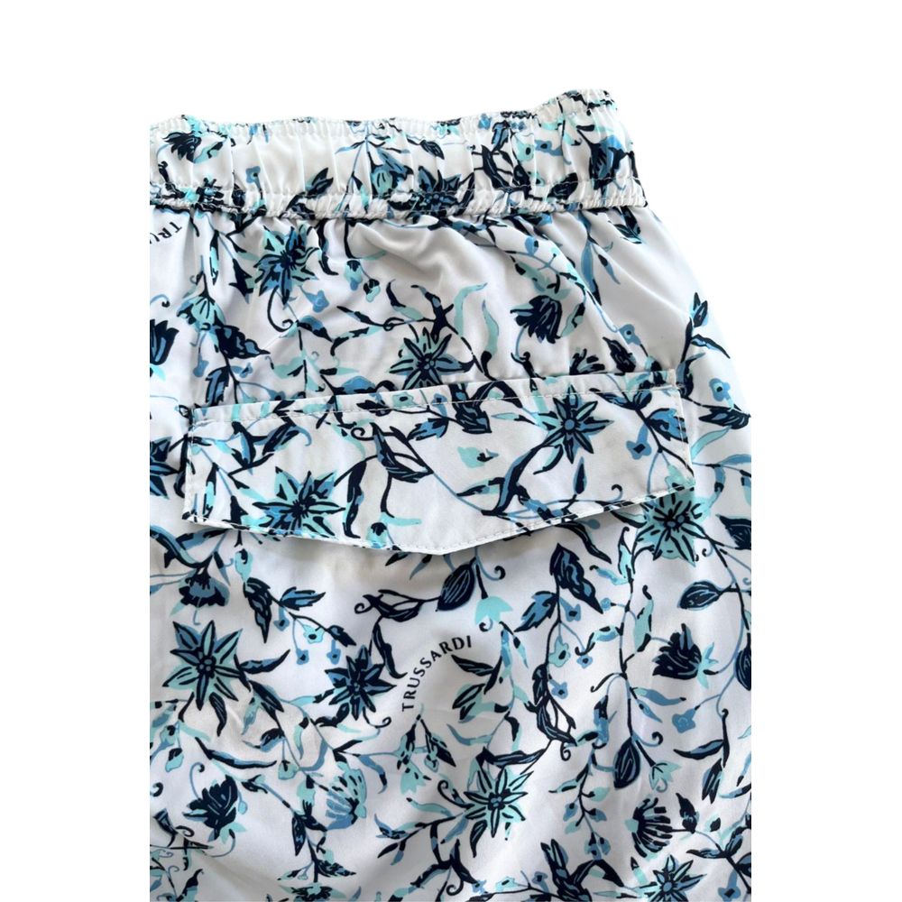 White Polyester Men Swim Short - ventzia