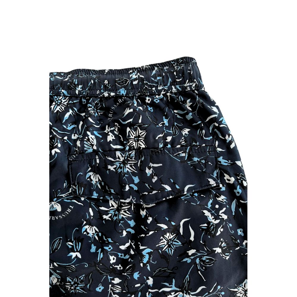 Blue Polyester Men Swim Shorts - ventzia