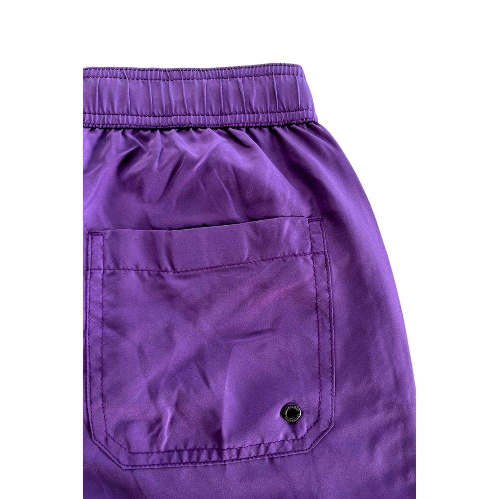 Purple Polyester Men Swim Short - ventzia