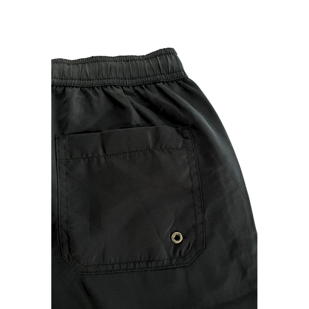 Black Polyester Men Swim Short - ventzia
