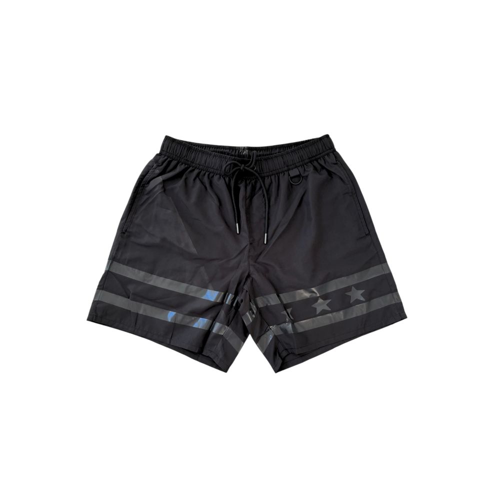 Black Polyester Men Swim Short - ventzia