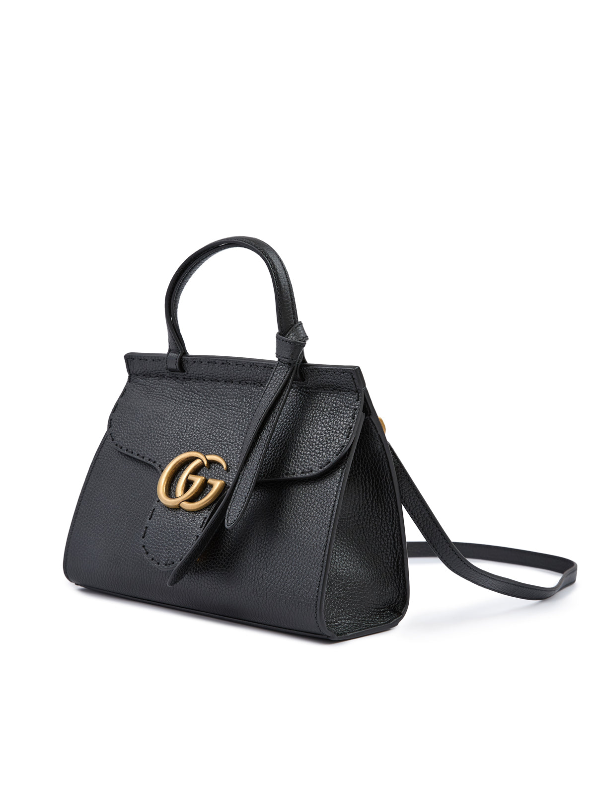 Black Leather GG Marmont Handbag - ventzia