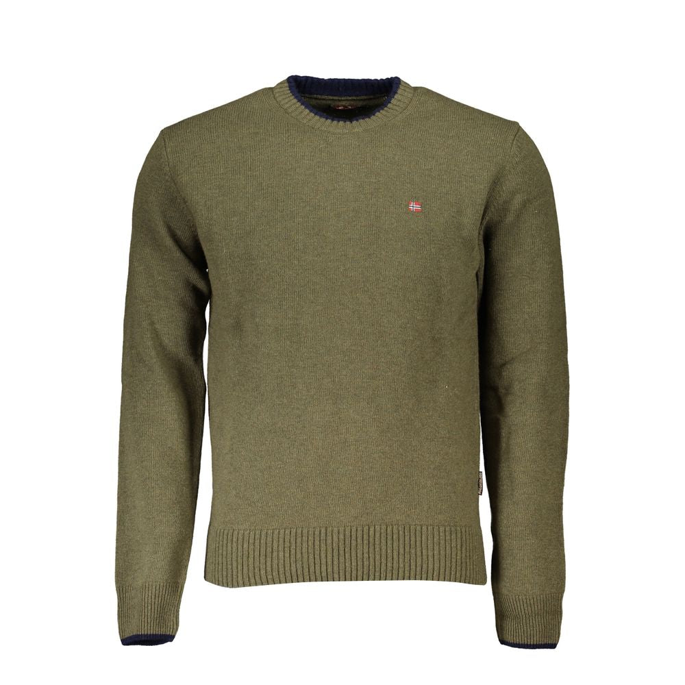 Green Fabric Men Sweater - ventzia