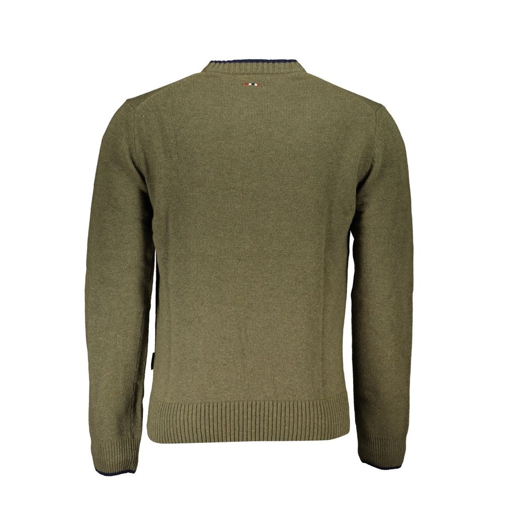 Green Fabric Men Sweater - ventzia