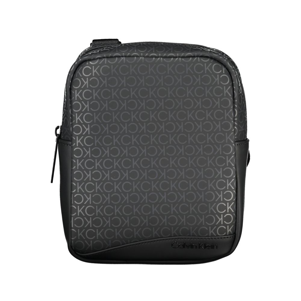 Black Polyester Men Shoulder Bag - ventzia