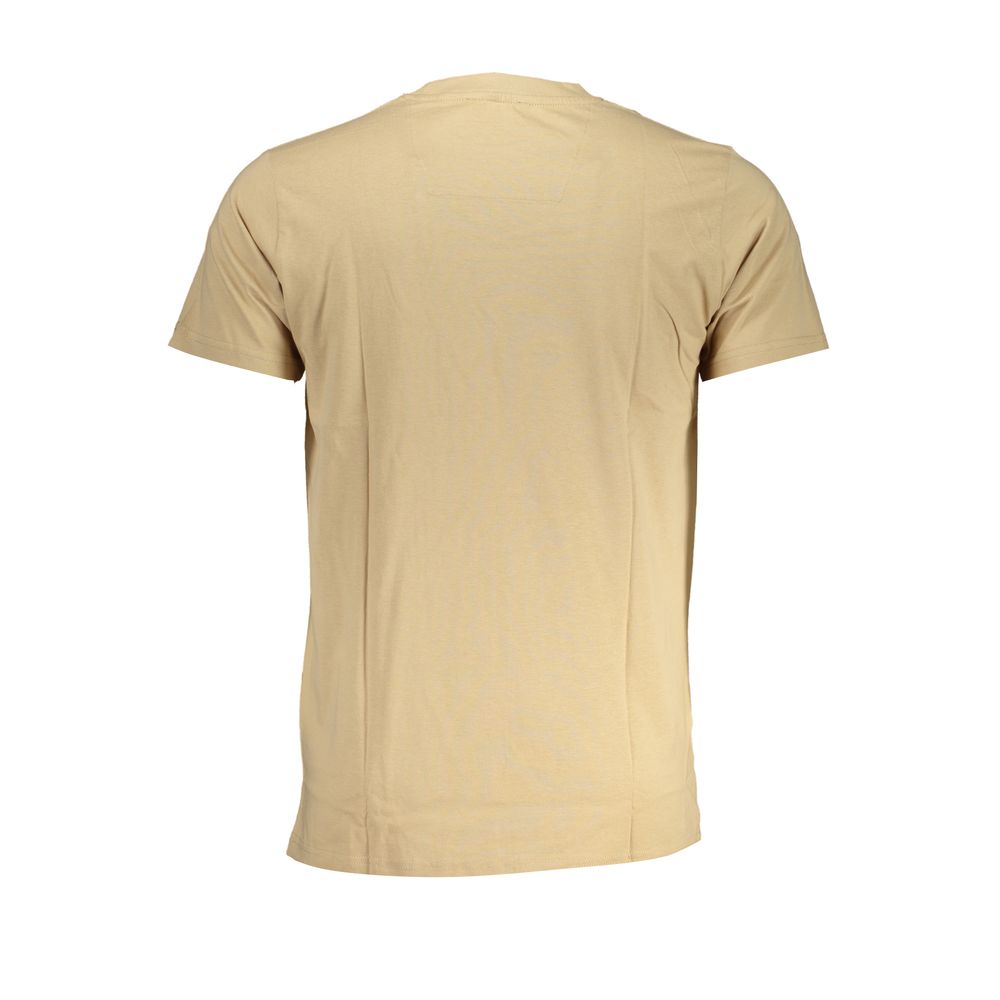 Beige Cotton Men T-Shirt - ventzia