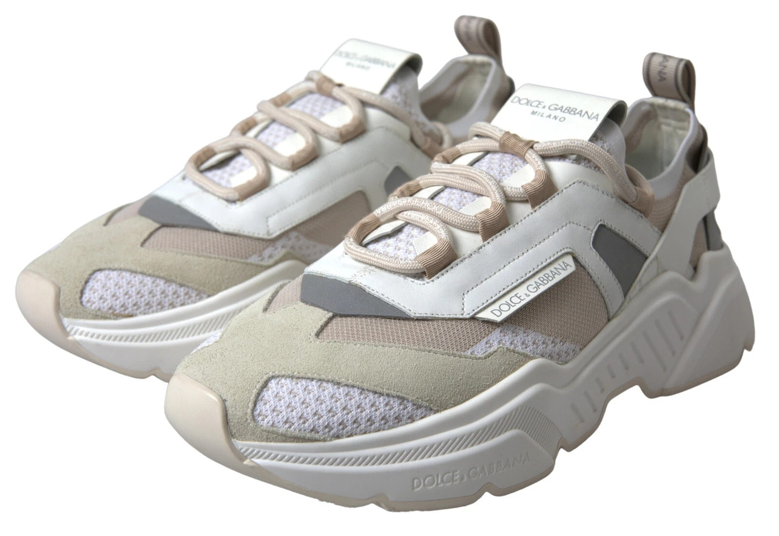Sneakers White Beige Leather Sport DAYMASTER Shoes - ventzia