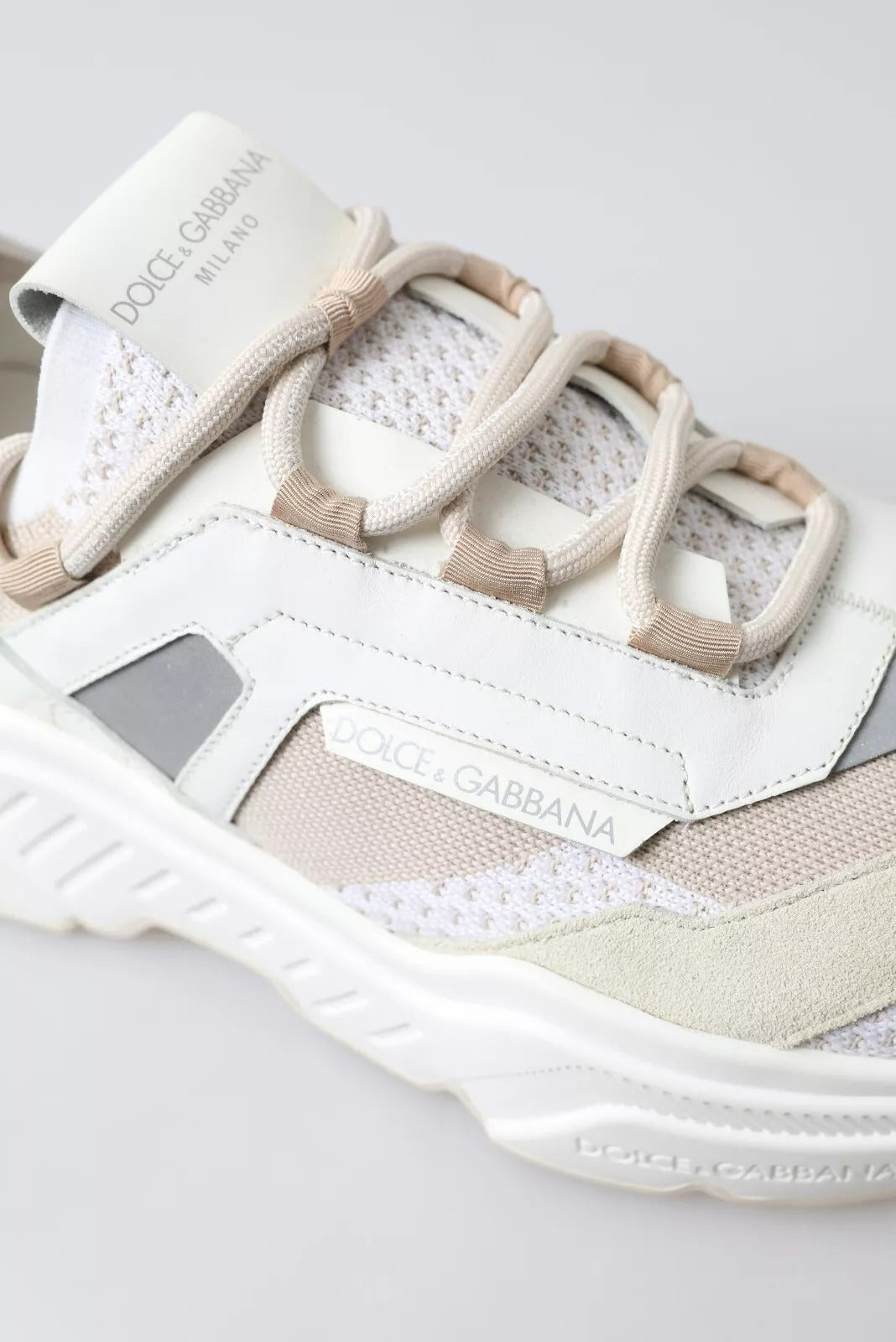 Sneakers White Beige Leather Sport DAYMASTER Shoes - ventzia