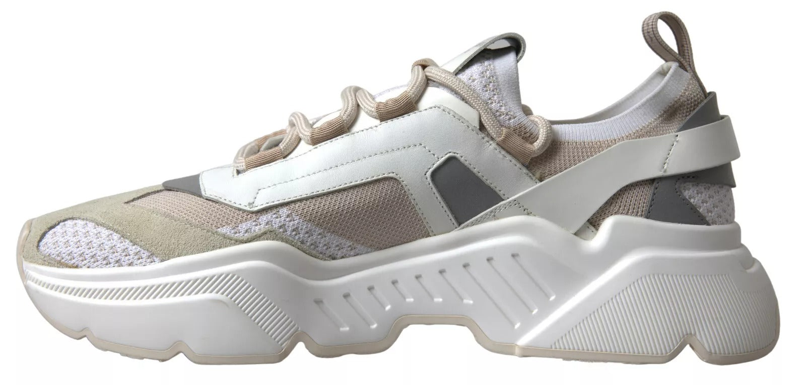 Sneakers White Beige Leather Sport DAYMASTER Shoes - ventzia