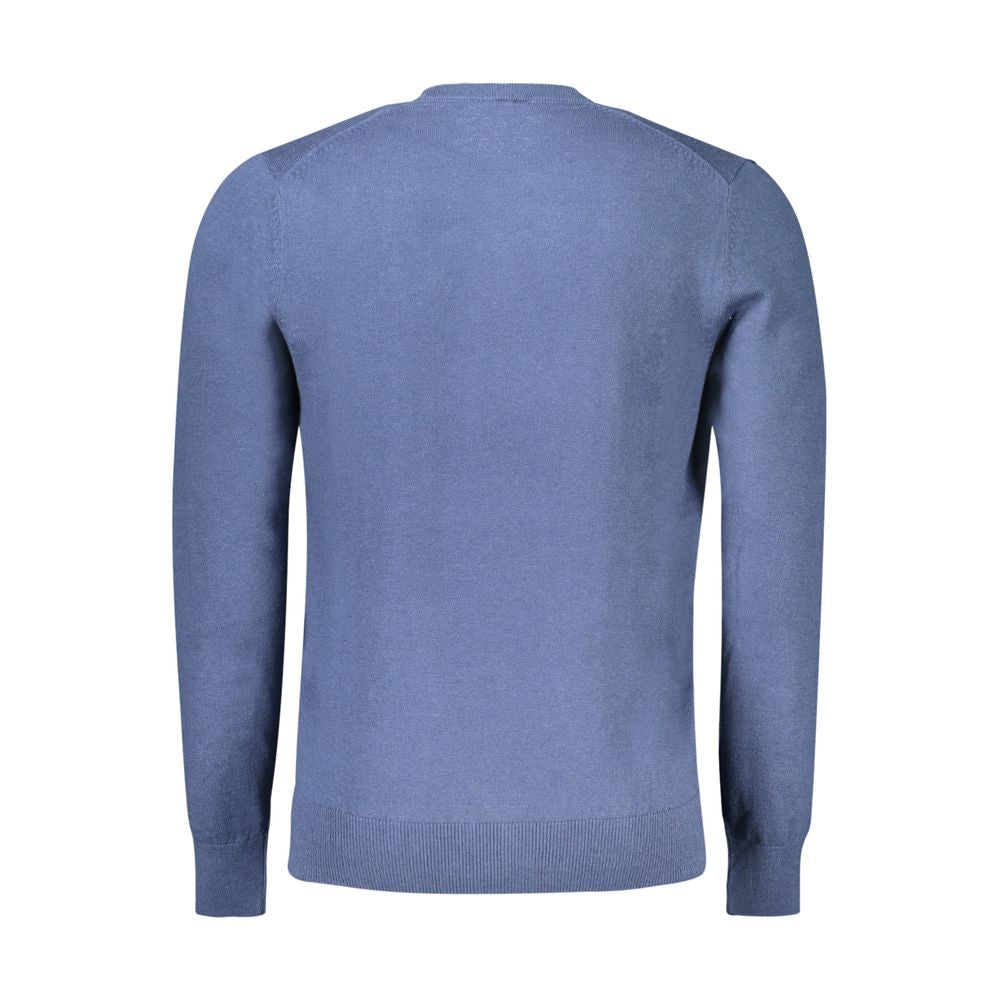Blue Cotton Men Sweater - ventzia
