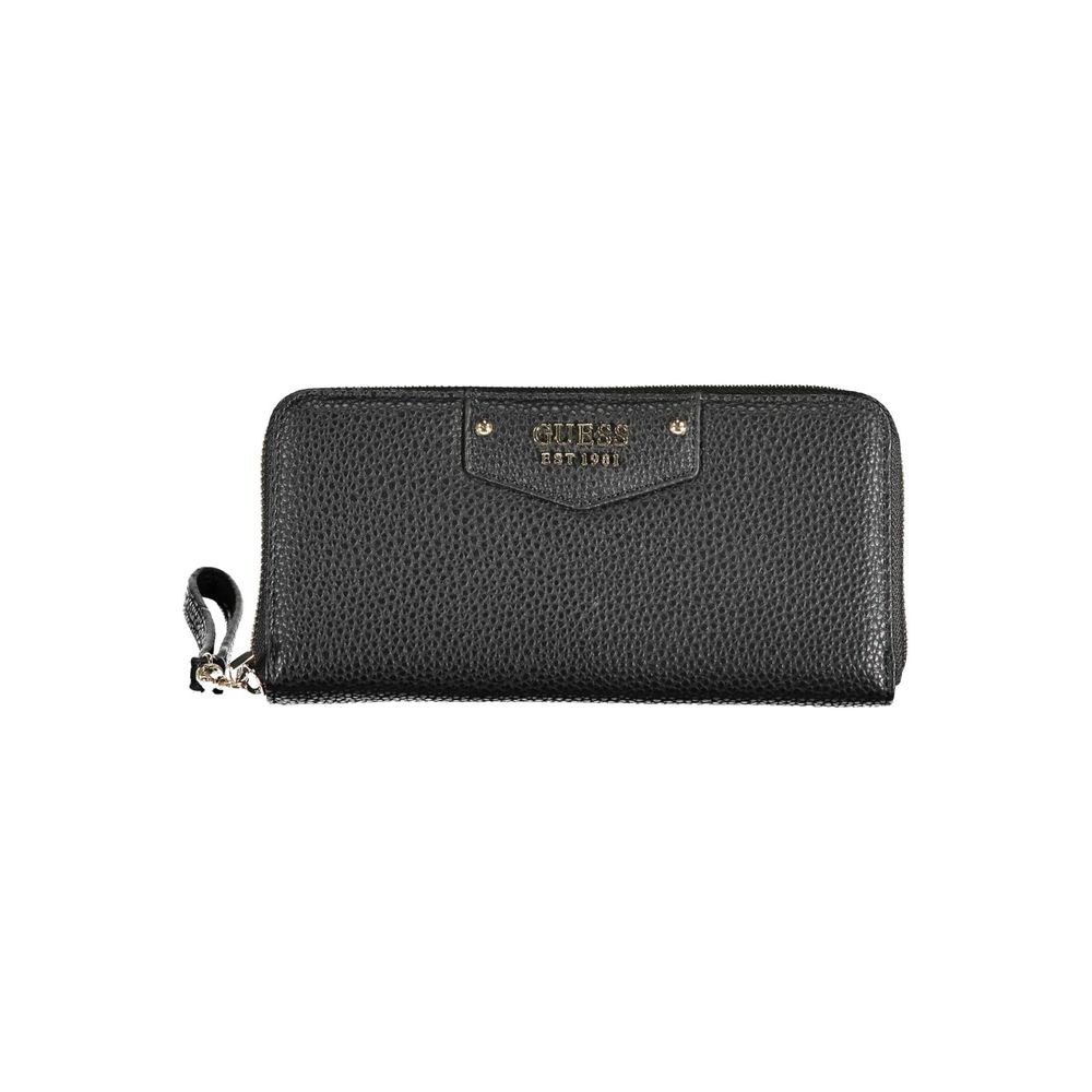 Black Polyurethane Women Wallet - ventzia