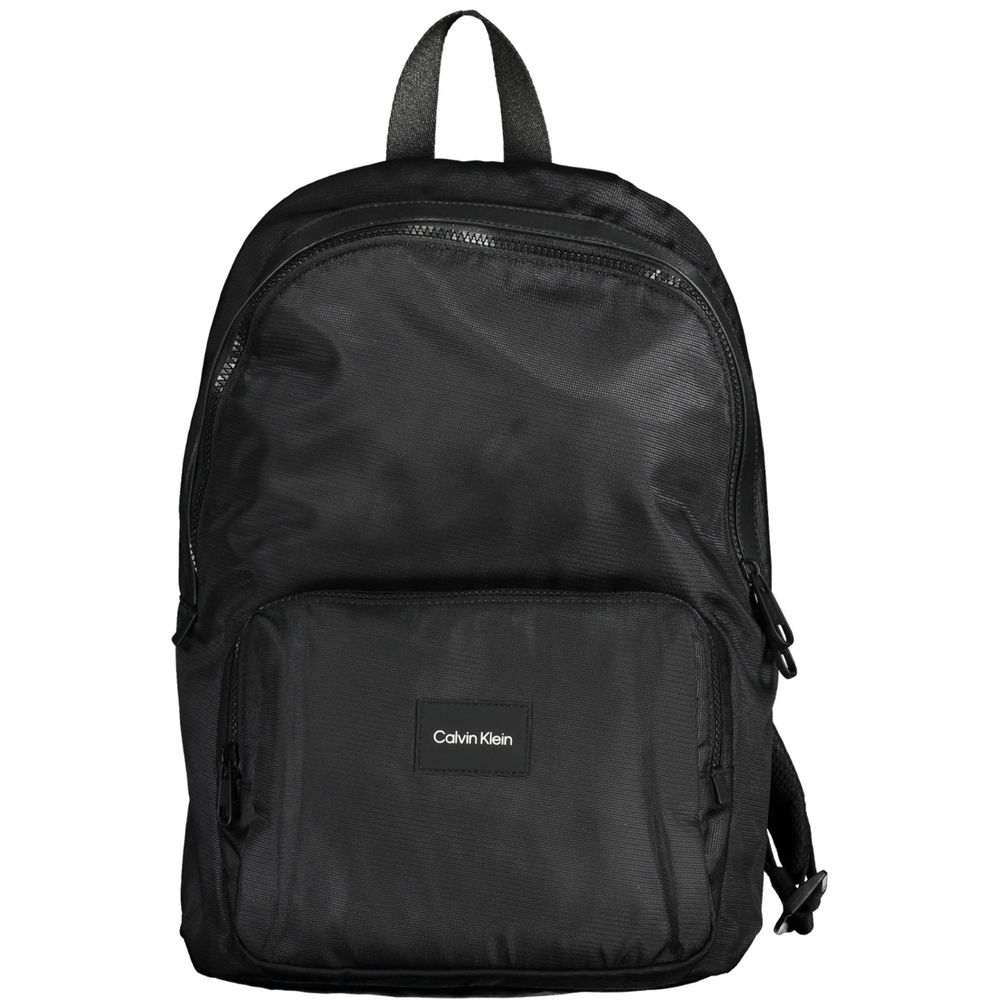 Black Polyester Men's Backpack - ventzia