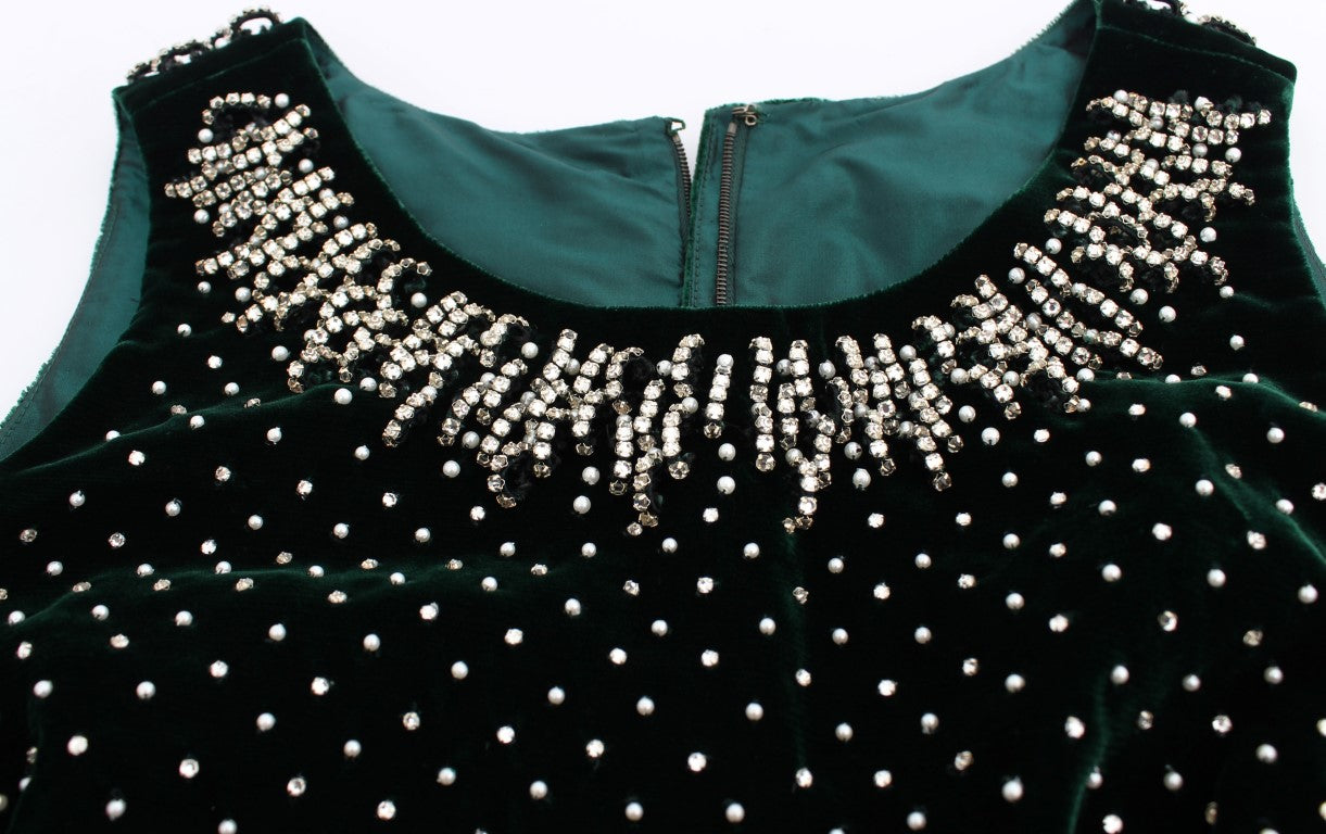 Enchanted Emerald Velvet Crystal Maxi Dress - ventzia