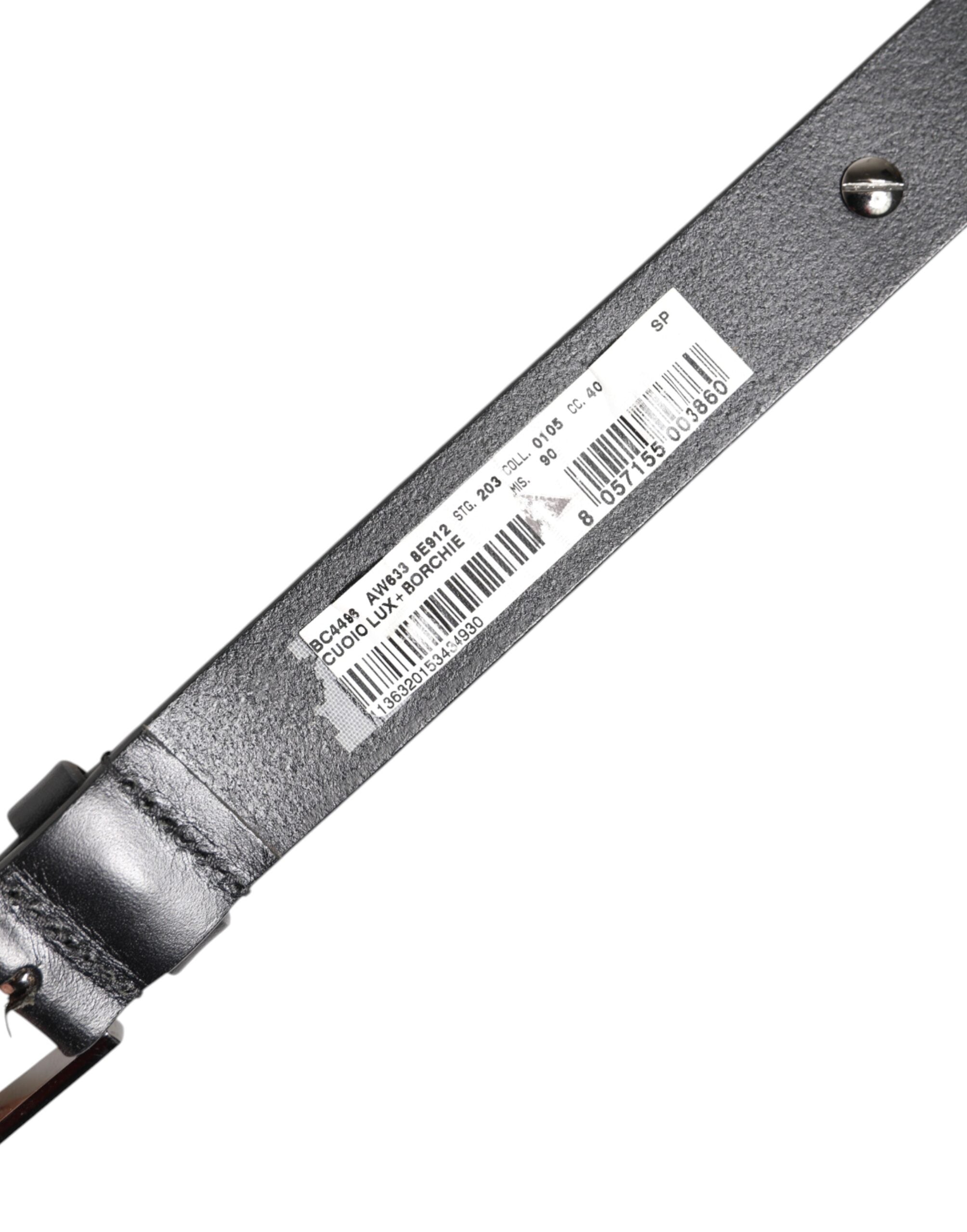 Black Luxury Leather DG Studs Buckle Belt - ventzia