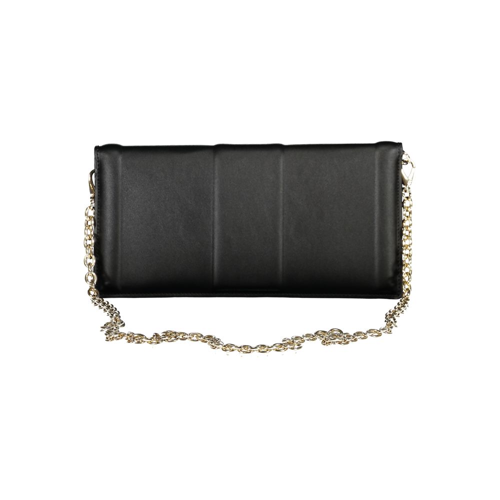 Black Polyurethane Women Clutch - ventzia