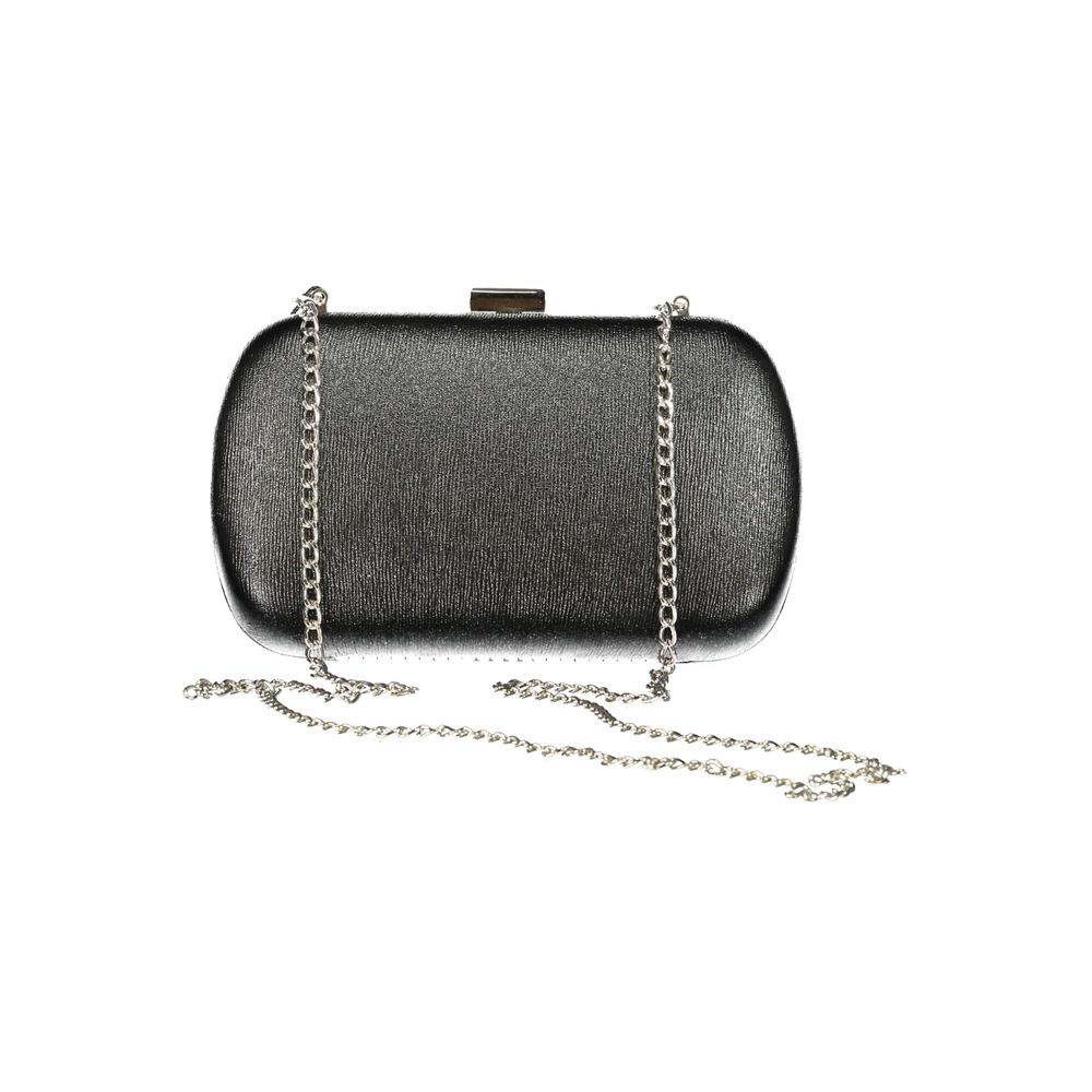 Black Polyurethane Women Handbag - ventzia