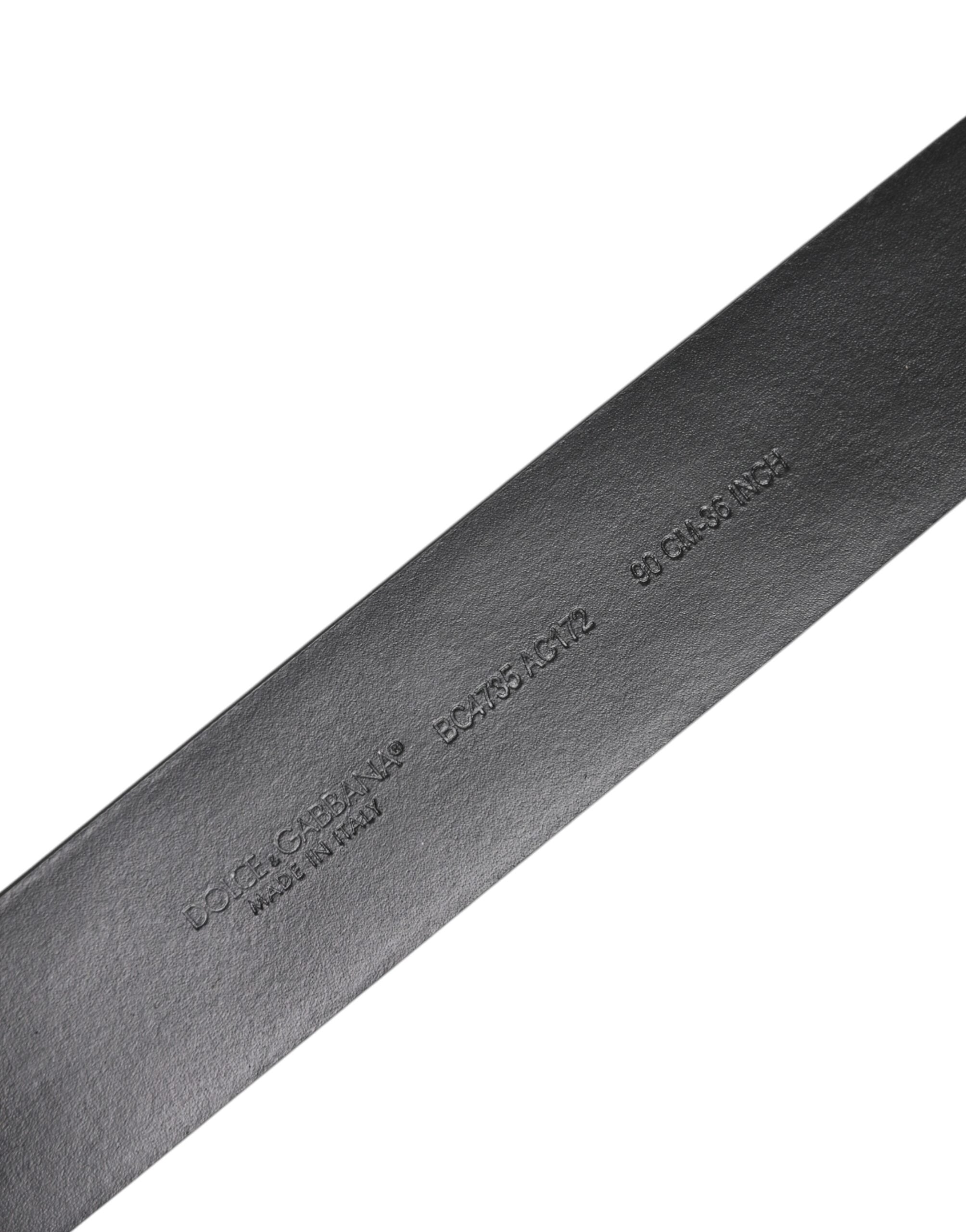 Black Calf Leather Studded Silver Buckle Belt - ventzia