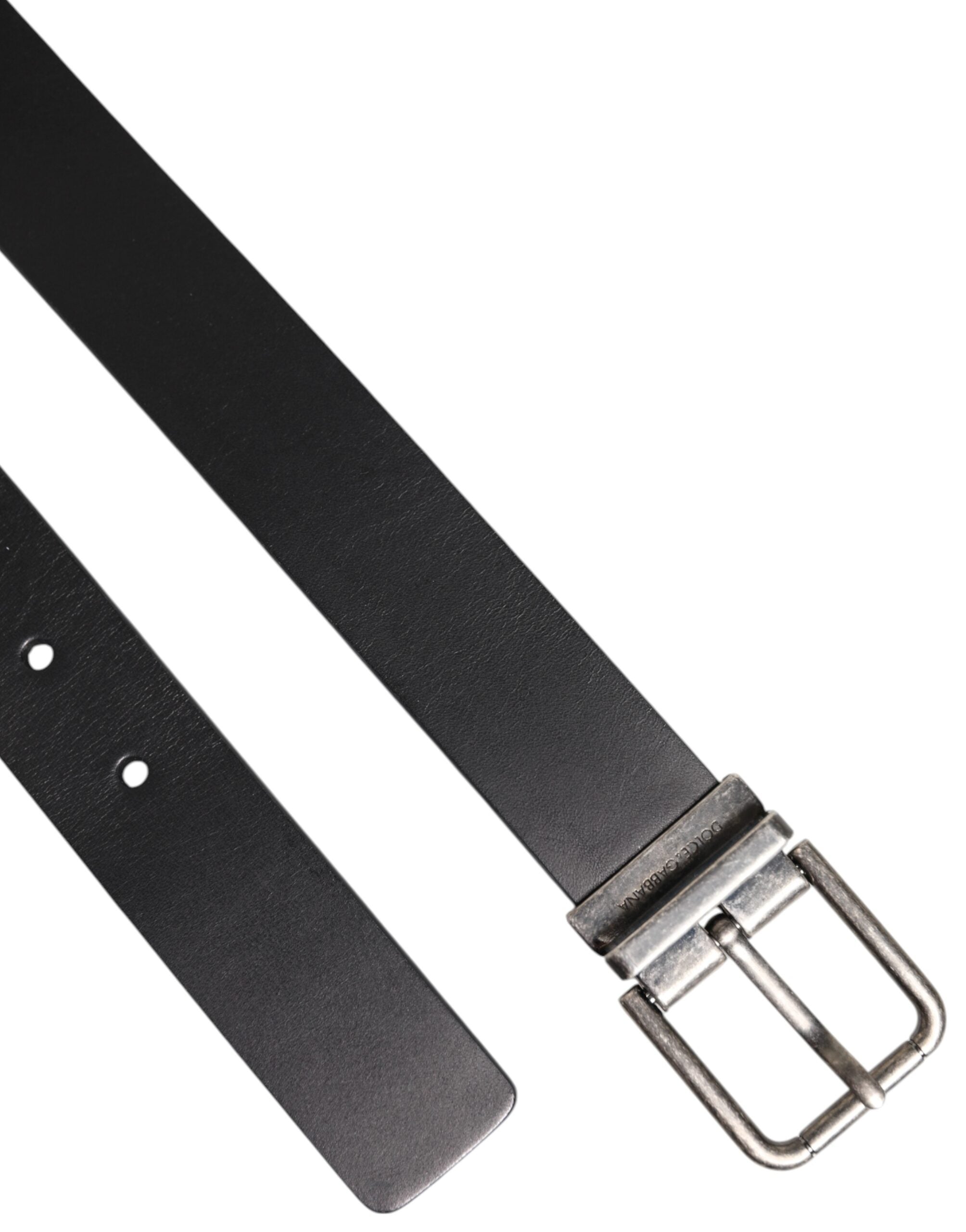Black Classic Leather Metal Buckle Belt - ventzia
