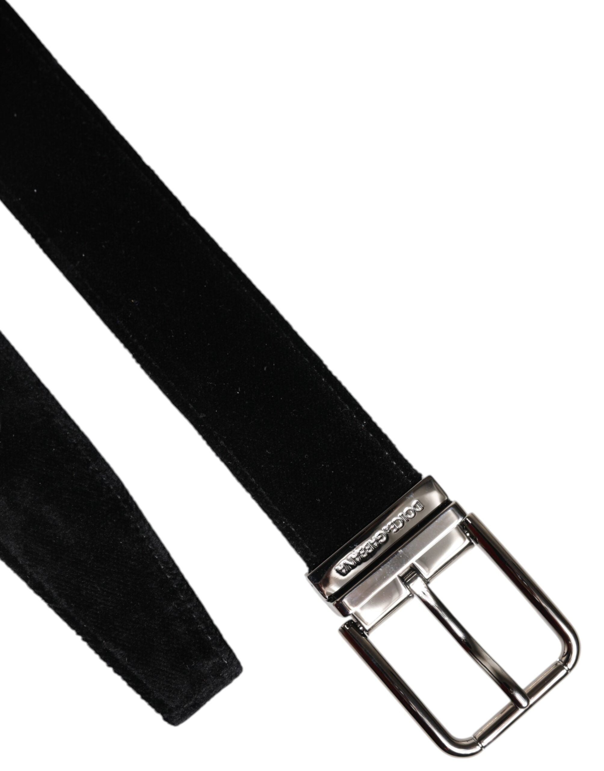 Black Cotton Silver Metal Buckle Belt - ventzia