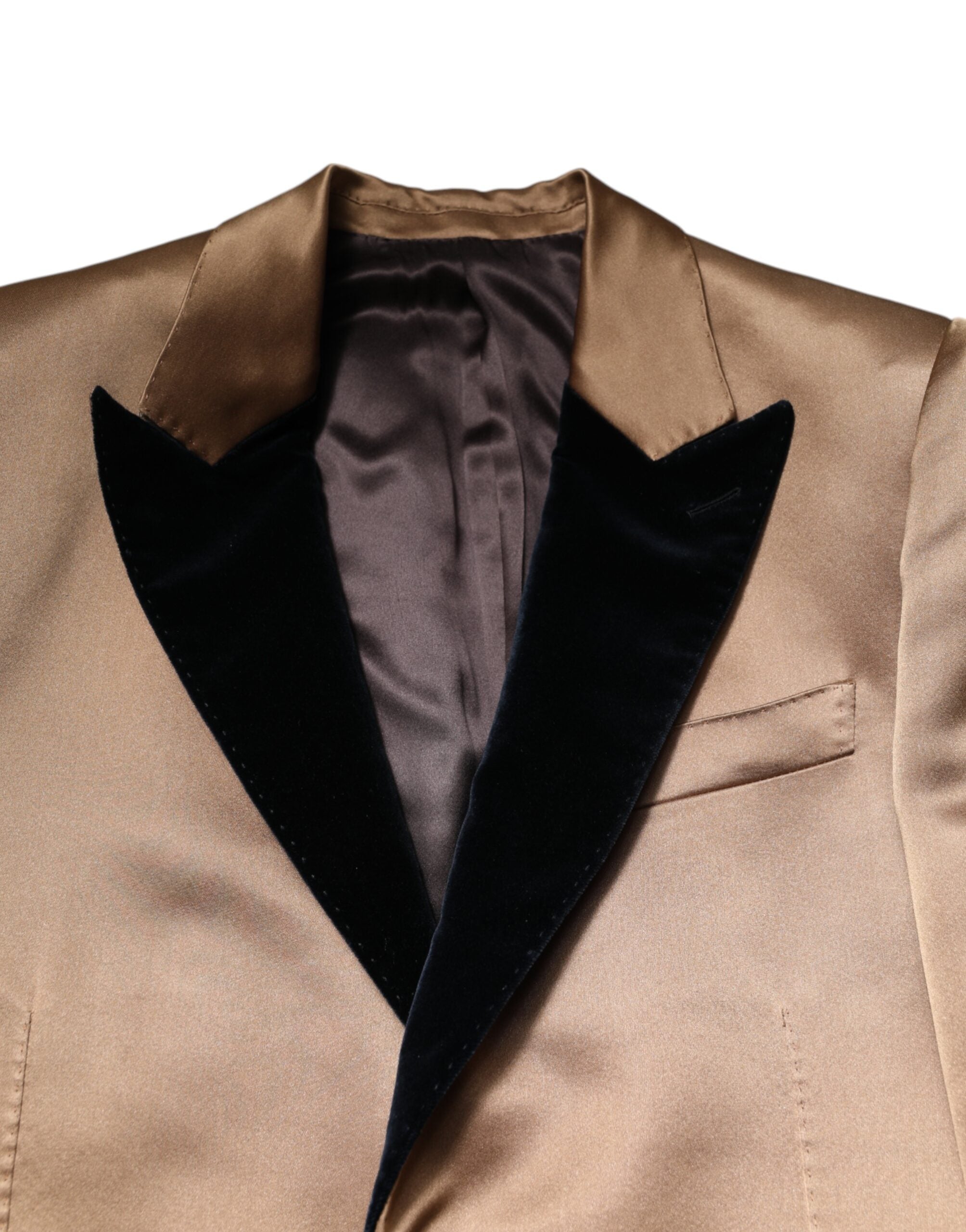 Brown Silk Single Breasted Trench Coat Jacket - ventzia