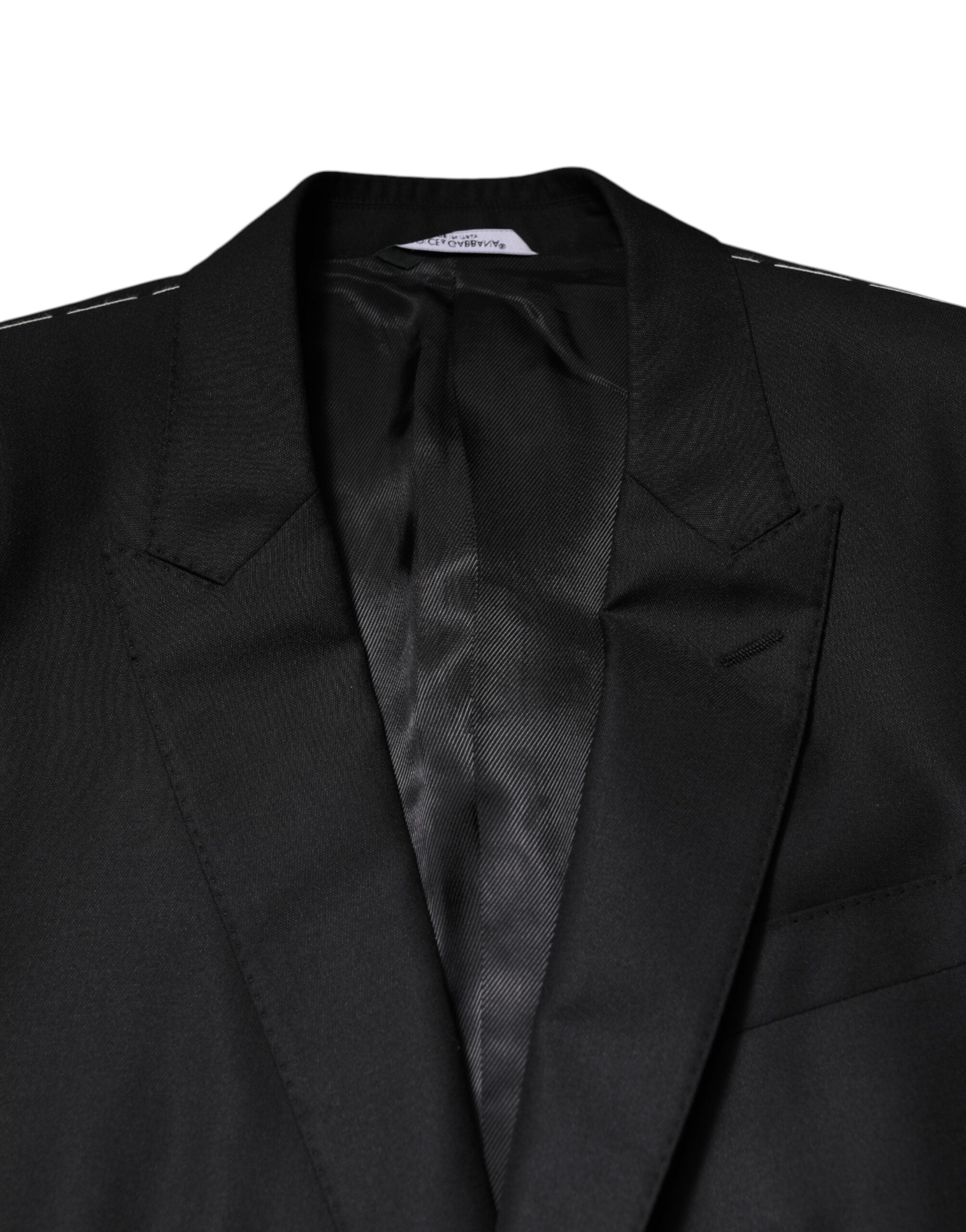 Black Single Breasted Suit 2 Piece Jacket - ventzia