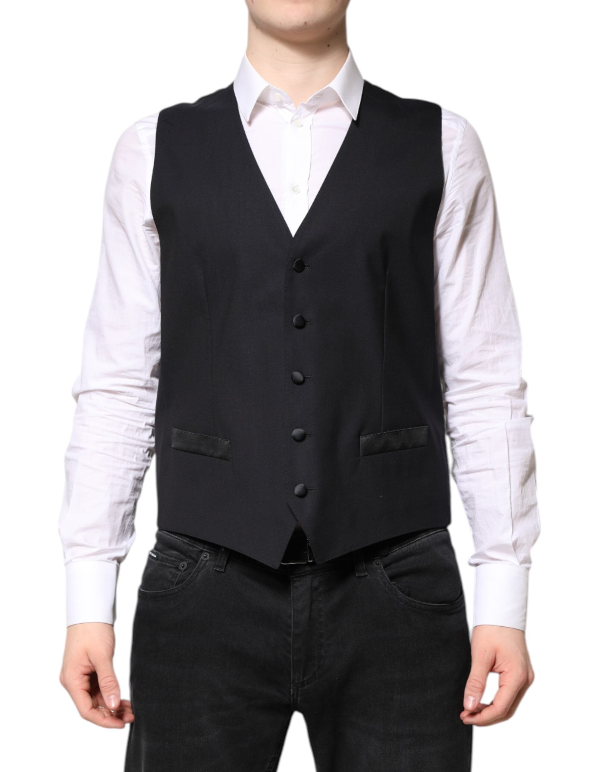 Dark Blue MARTINI Wool Suit 2 Piece Jacket - ventzia