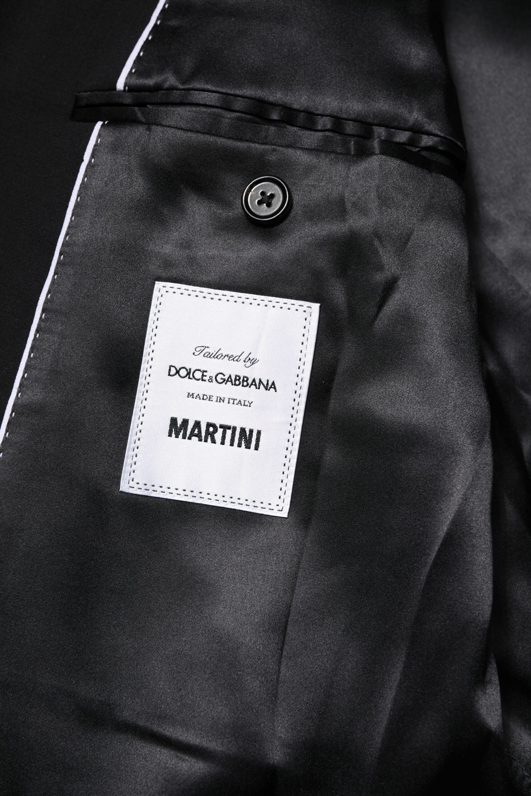 Black MARTINI Double Breasted Suit Jacket - ventzia