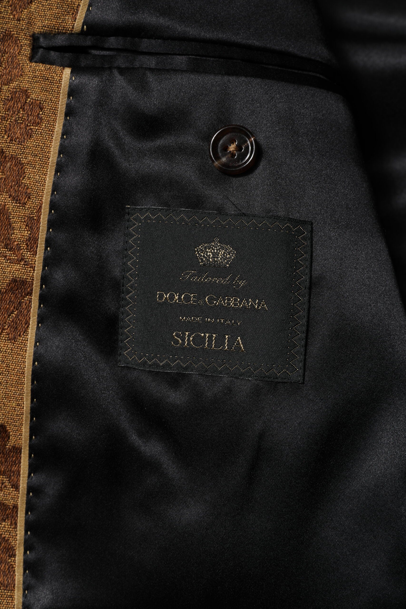 Brown Floral Jacquard SICILIA 2 Piece Suit - ventzia
