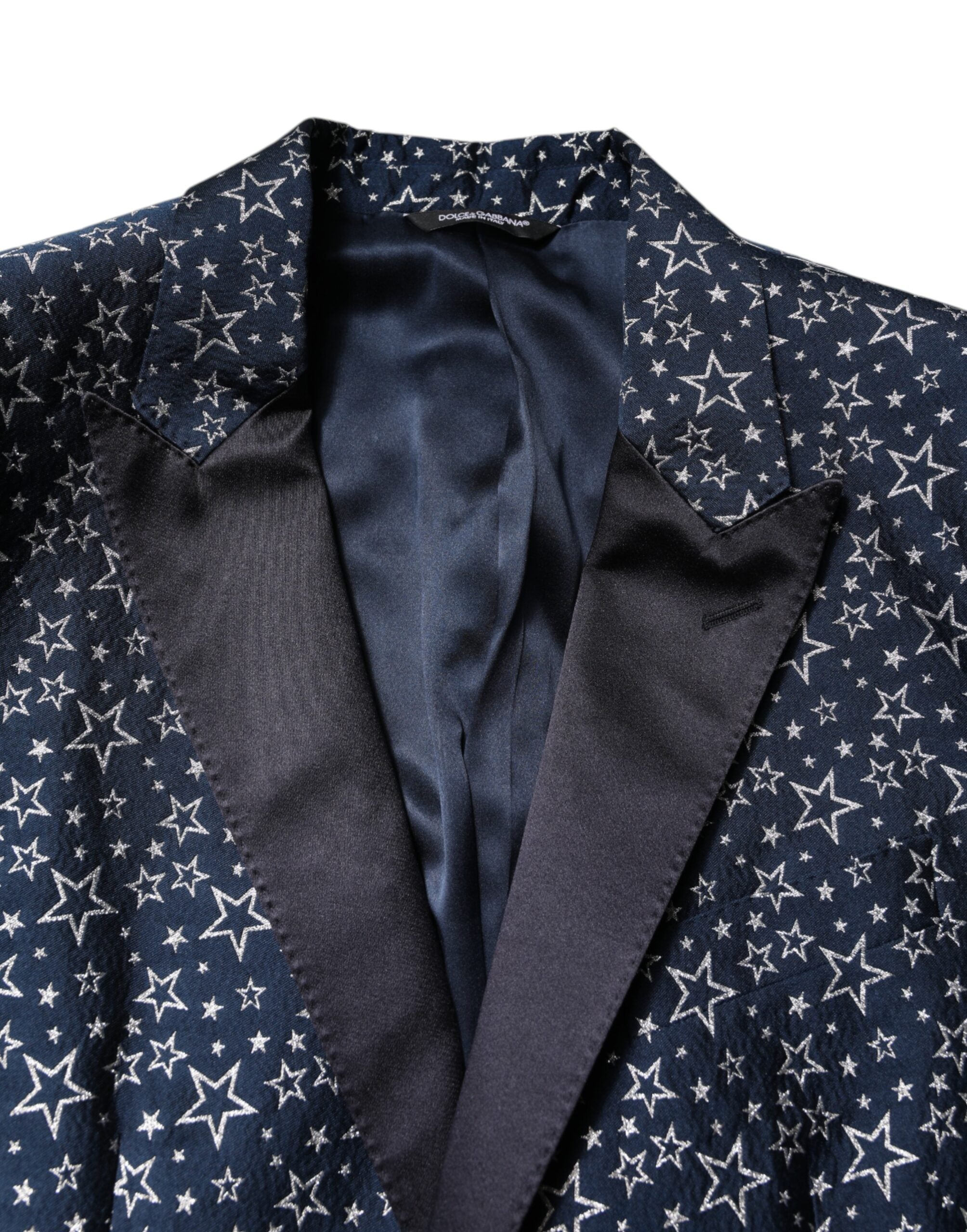 Blue MARTINI Star Jacquard 3 Piece Suit - ventzia