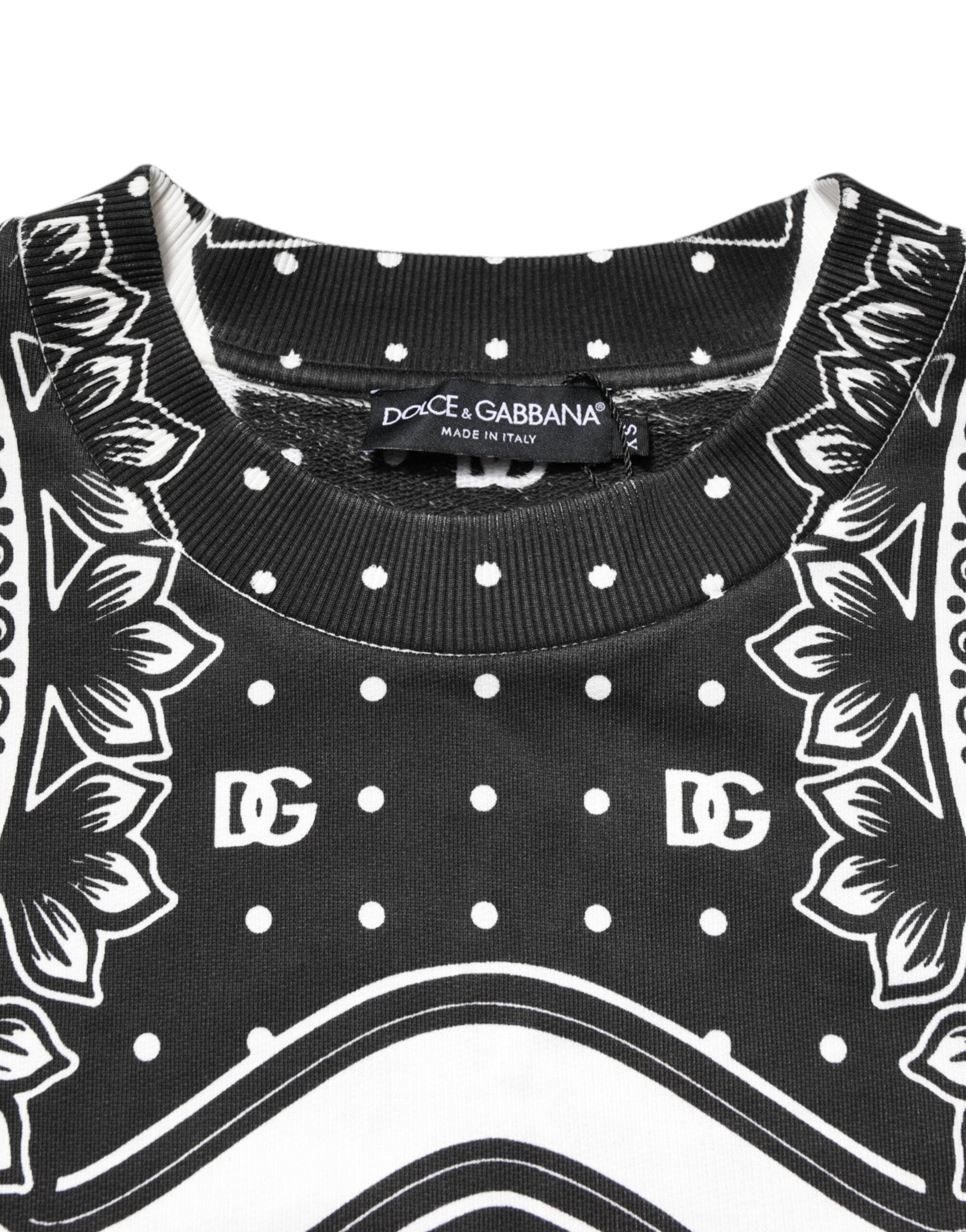 Black White Bandana Cotton Men Sweatshirt Sweater - ventzia