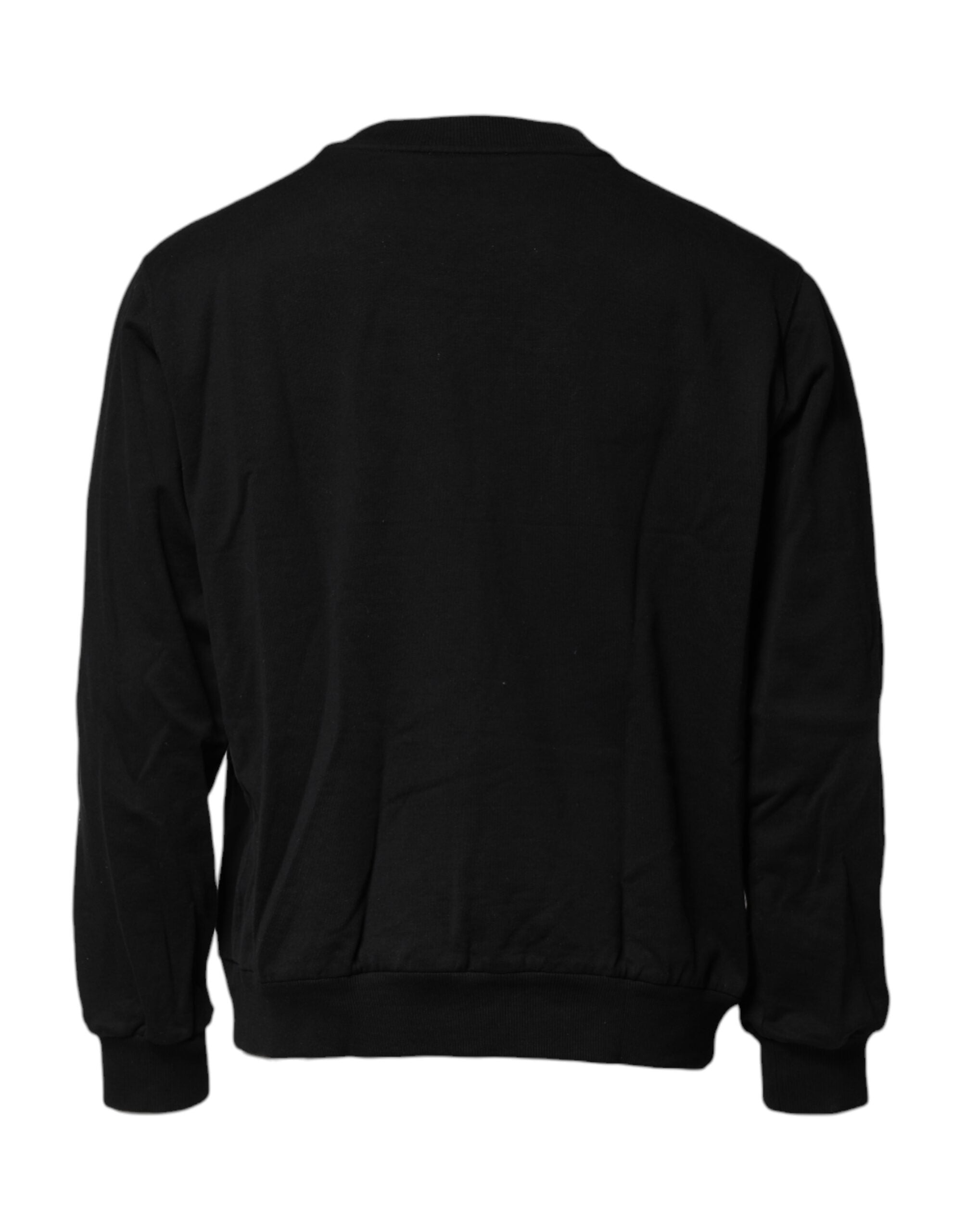 Black Logo Embroidery Sweatshirt Sweater - ventzia