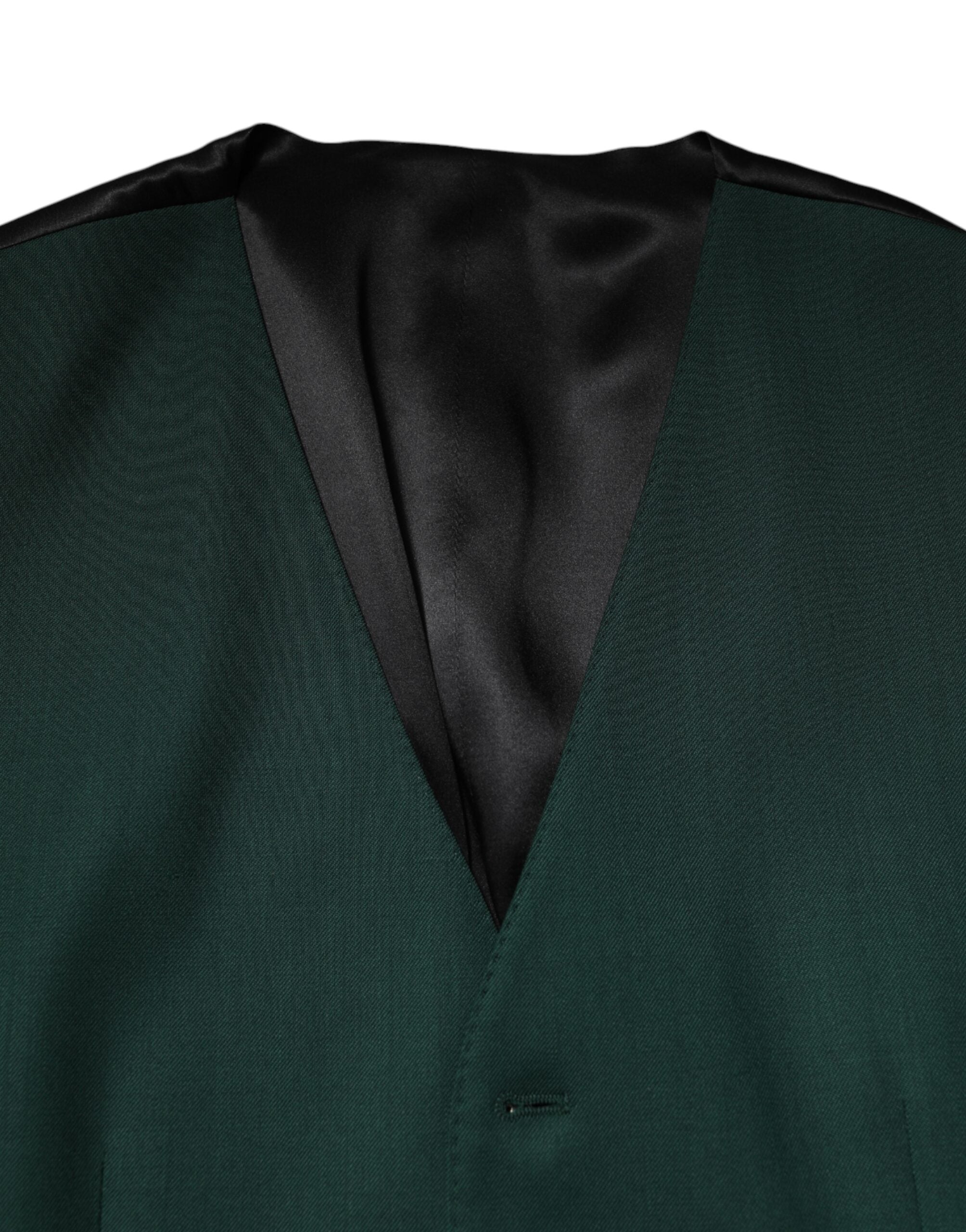 Green Wool Dress Formal Men Waistcoat Vest - ventzia