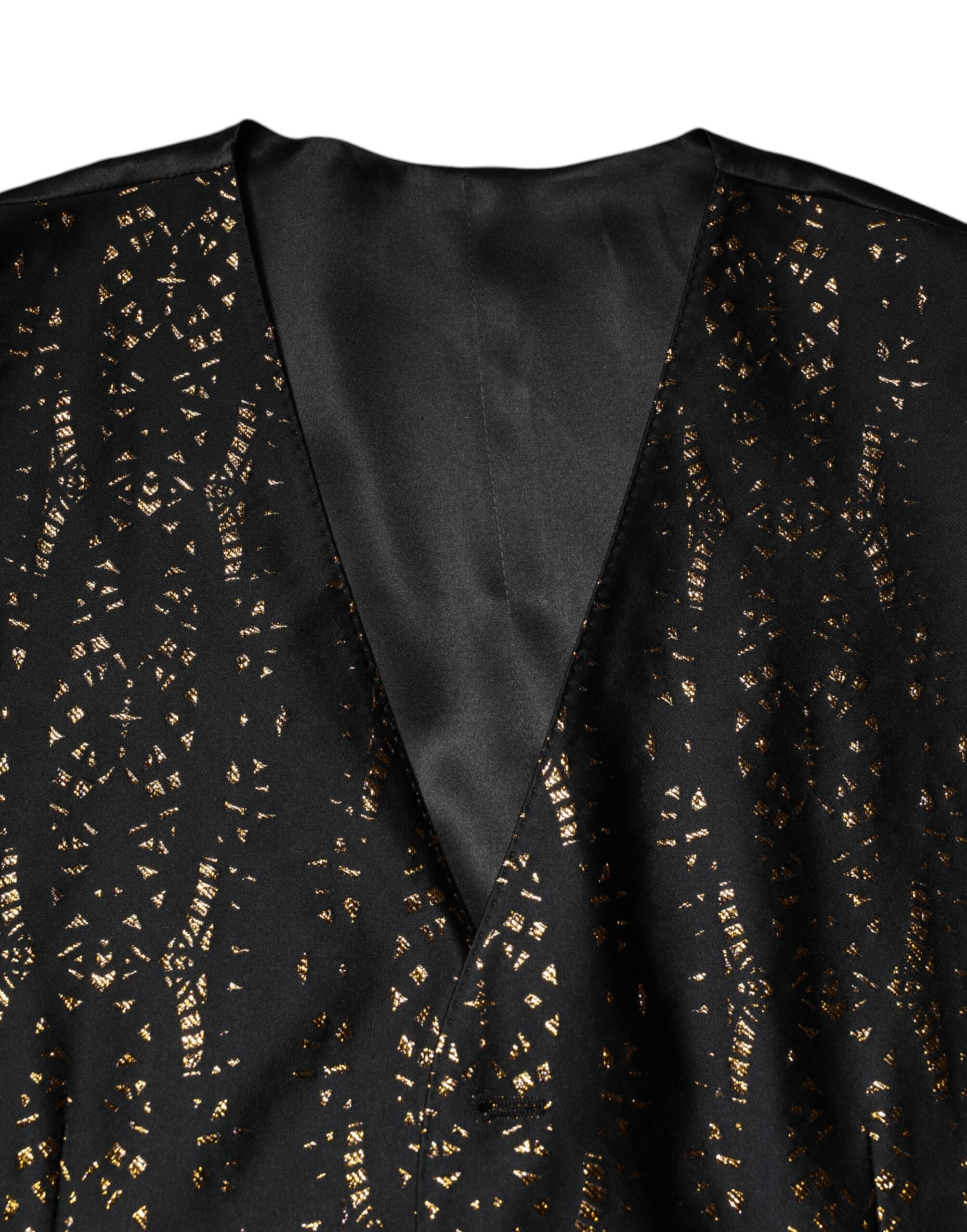 Black Lurex Dress Formal Men Waistcoat Vest - ventzia
